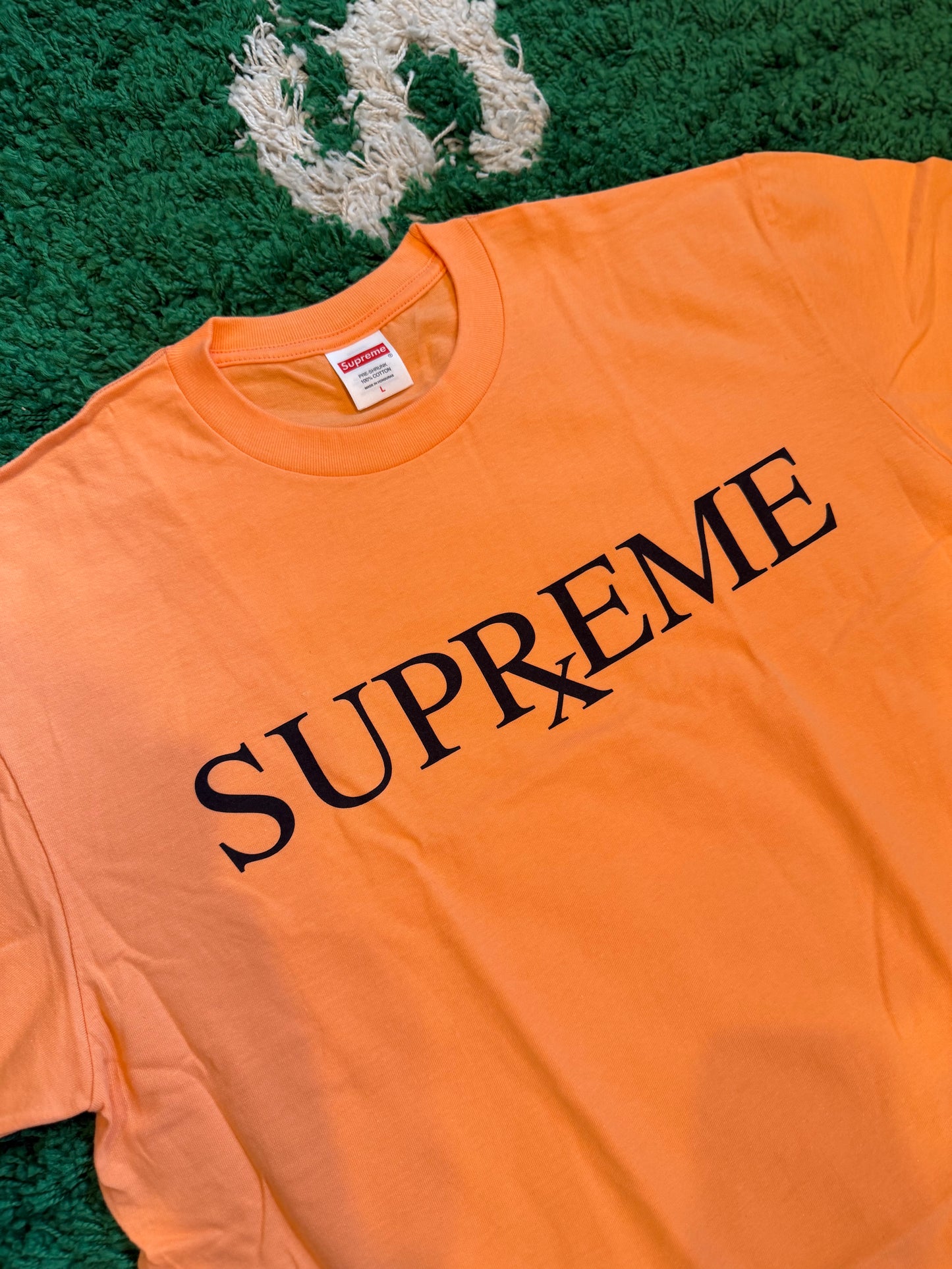 Supreme Orange Tee DS Size Large