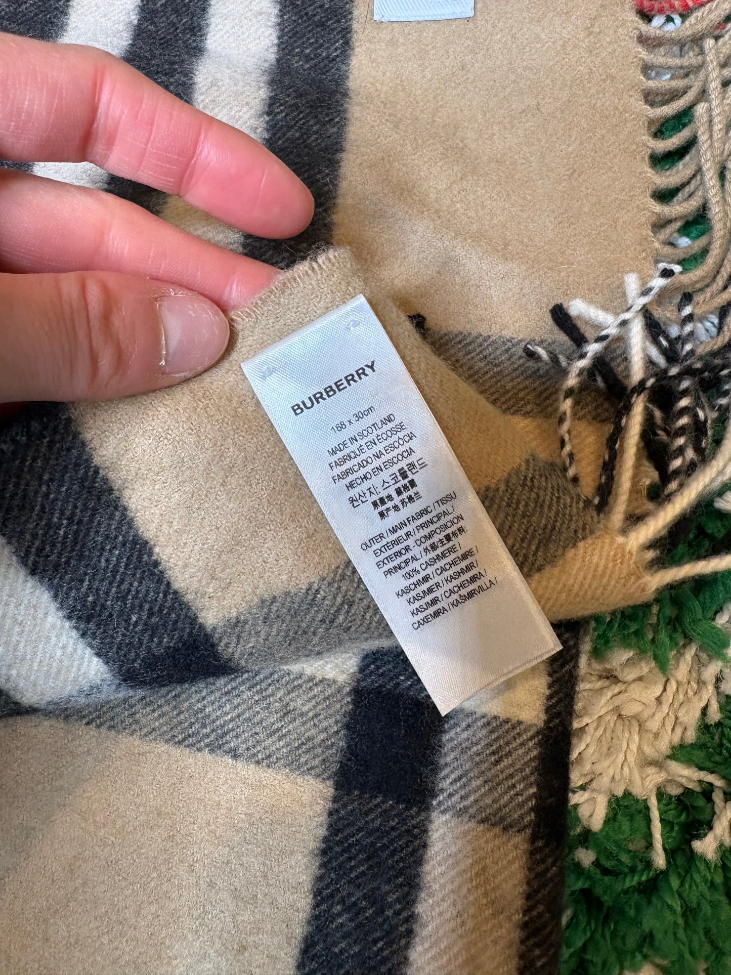 Burberry Plaid Cashmere Scarf