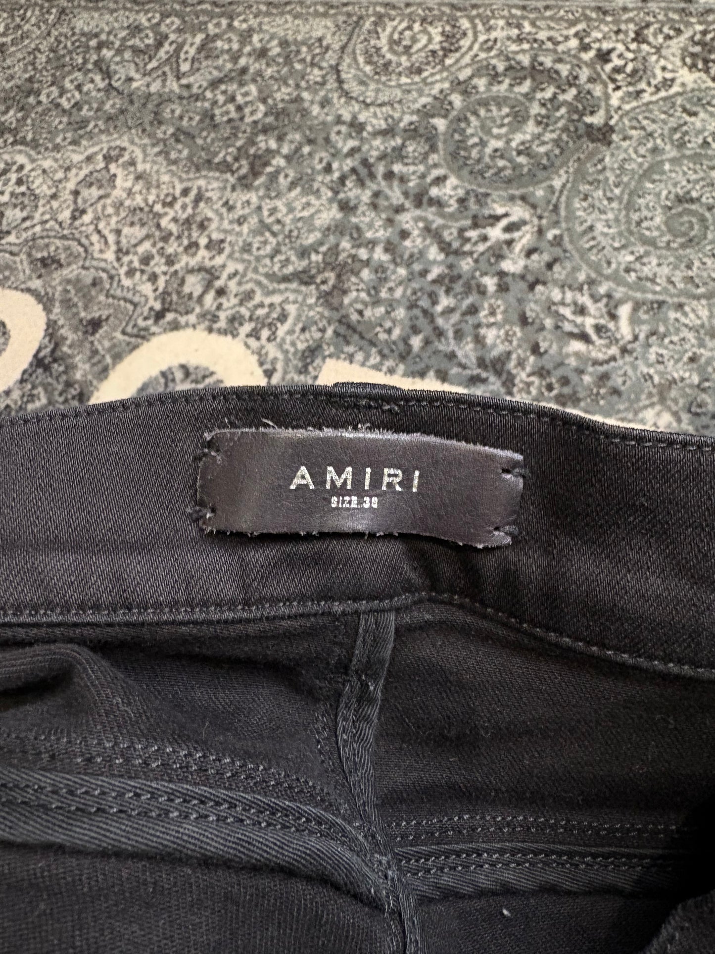 Amiri Jeans Black Distressed Bandana PO Size 38