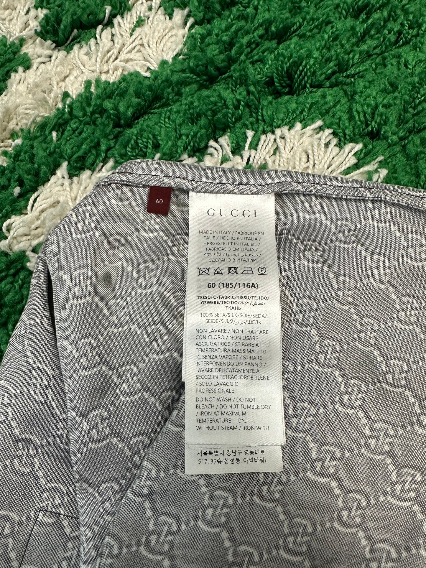 Gucci Monogram Silk Shirt Size XXXL