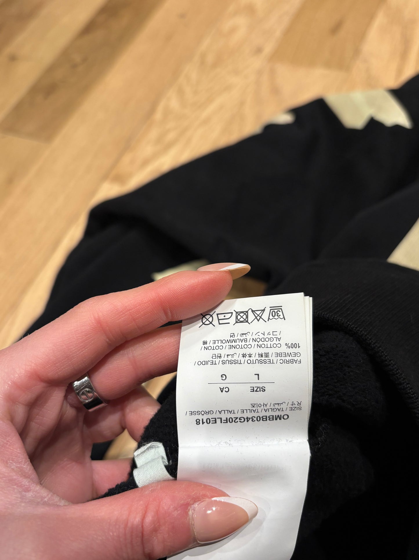 Off-White Tape Hoodie Black Size Large