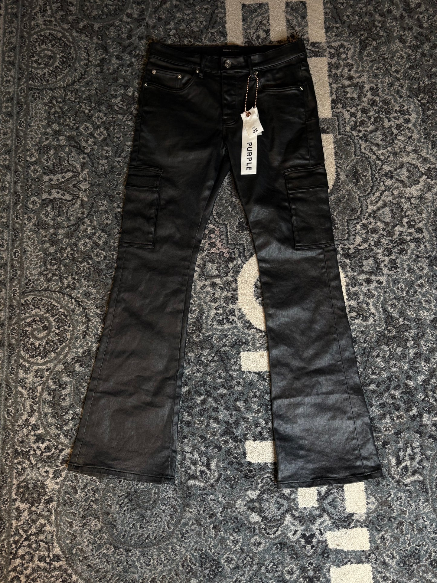 Purple P004 Black Jeans Size 32