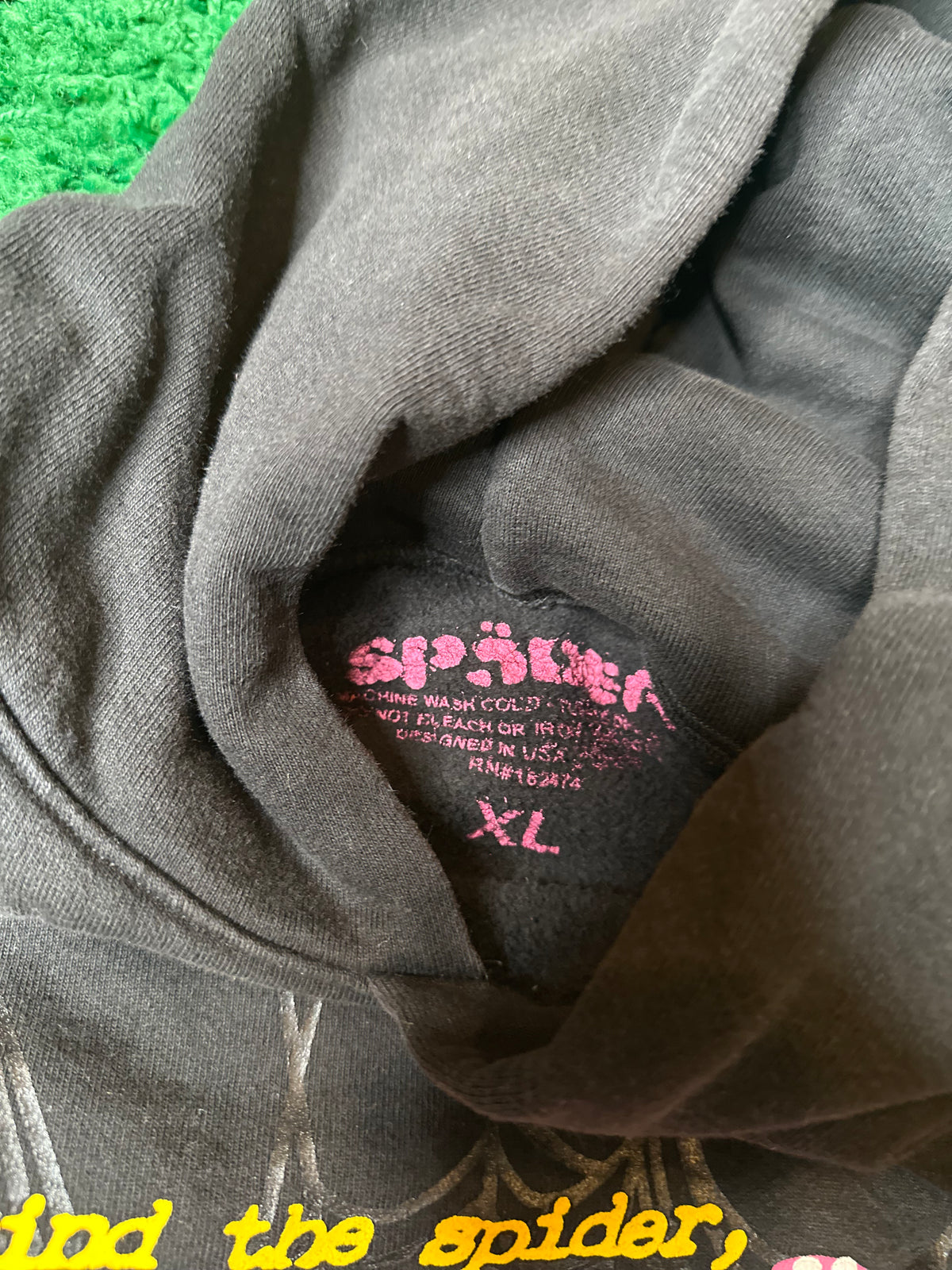 Sp5der Pink! Hoodie Black Size XL