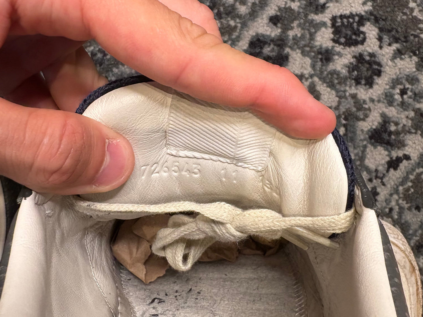 Gucci Leather Sneaker Gray/Blue PO NB Size 11G