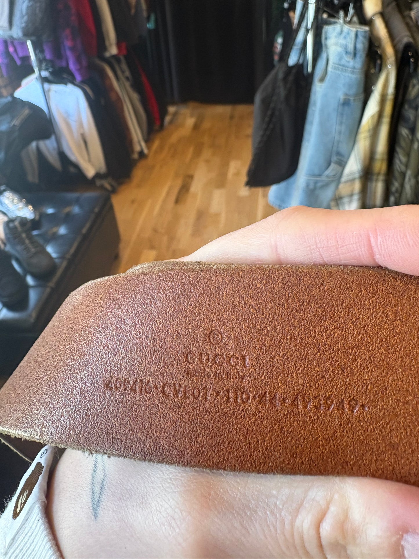 Gucci Belt Brown Gold Size 38/40