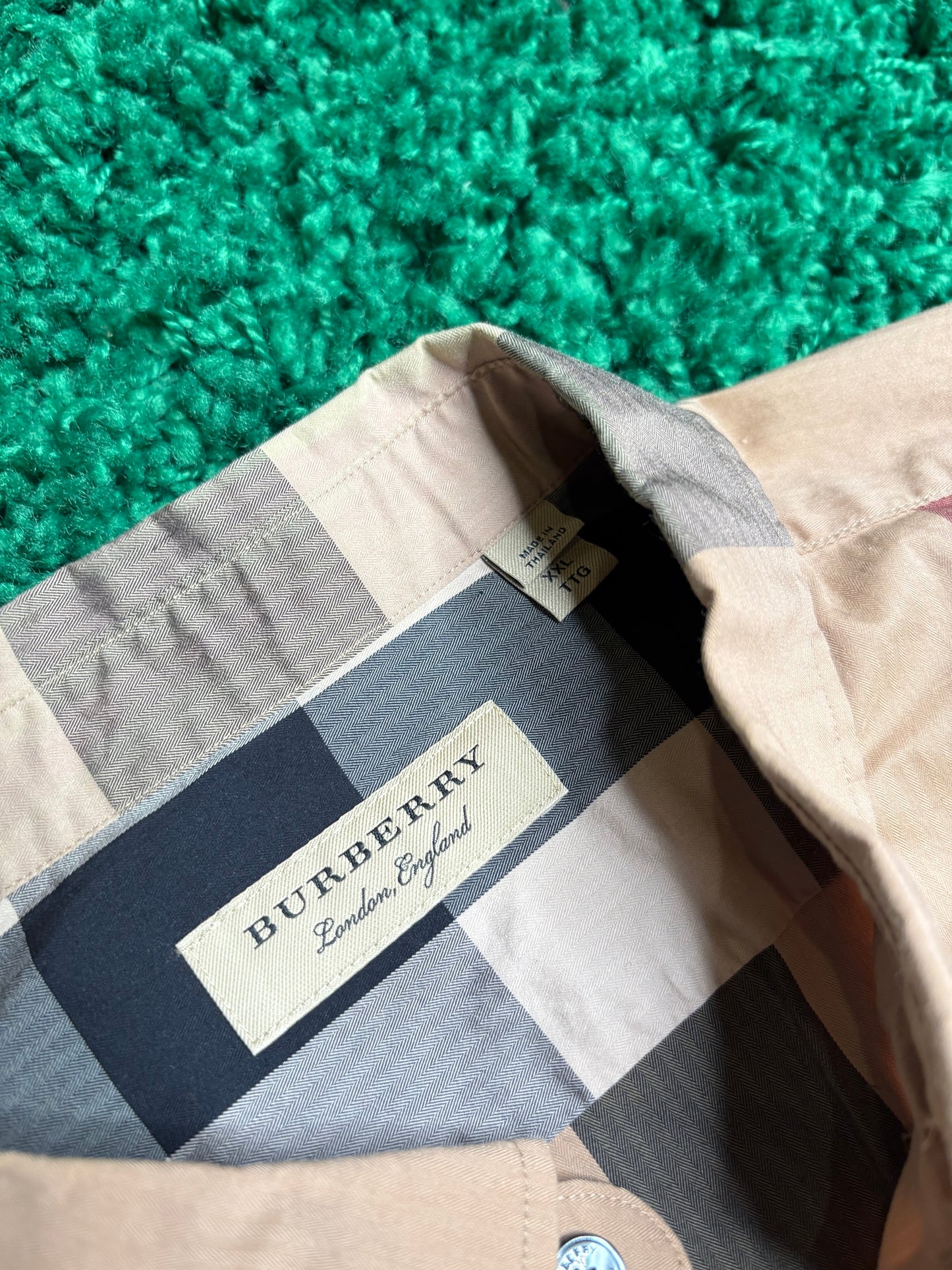 Burberry Plaid Button Down Size XXL