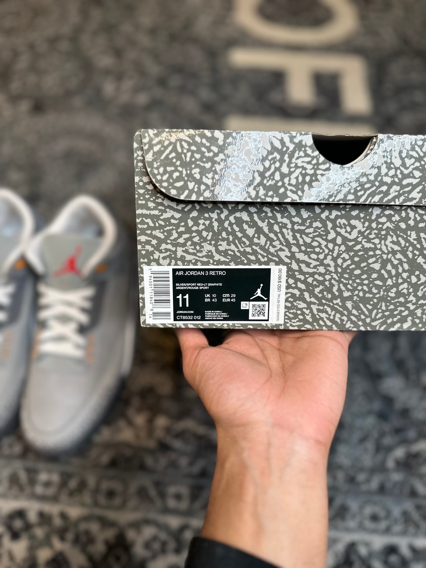 Jordan 3 Retro “Cool Grey” DS OG SIZE 11