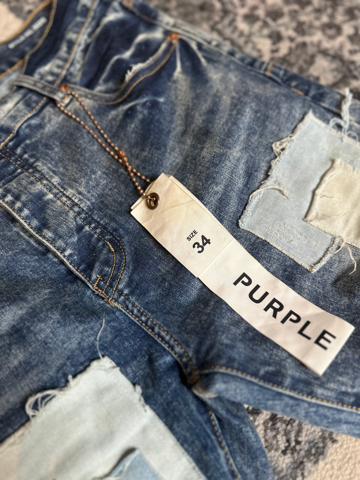 Purple Jeans Patchwork Size 34