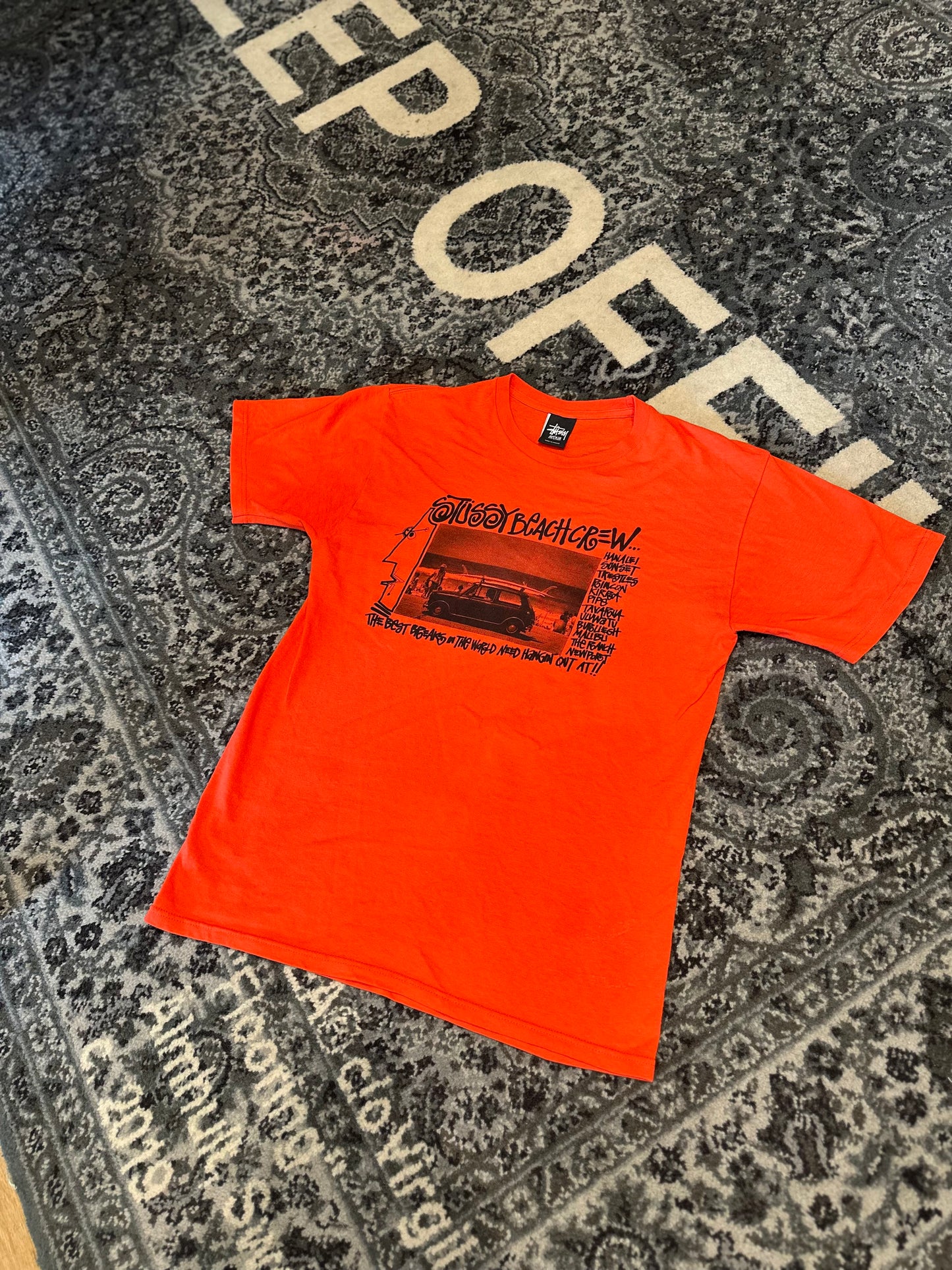 STUSSY Red Beach Tee Size Medium