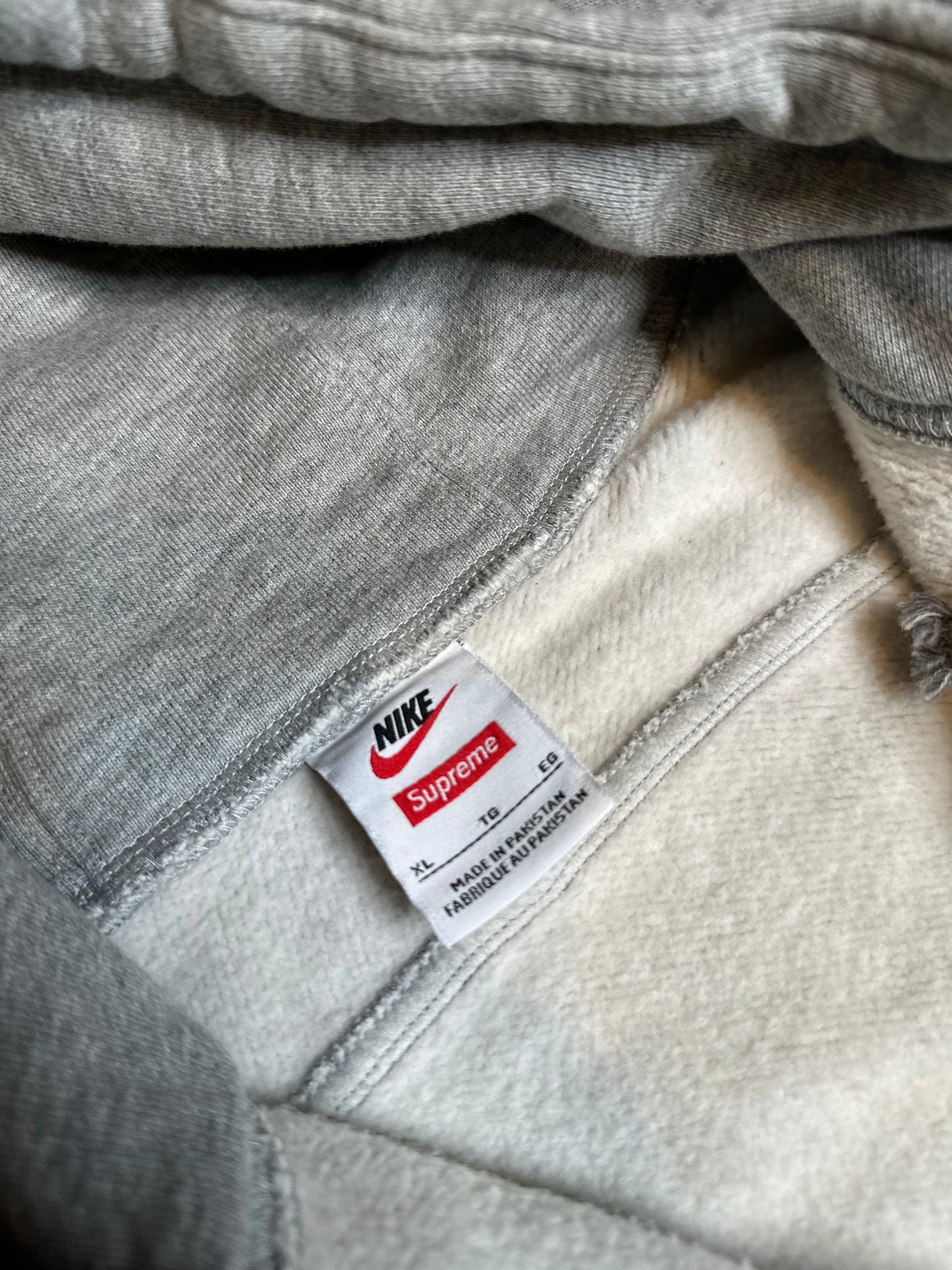 Nike Supreme Gray Zip Hoodie Size XL