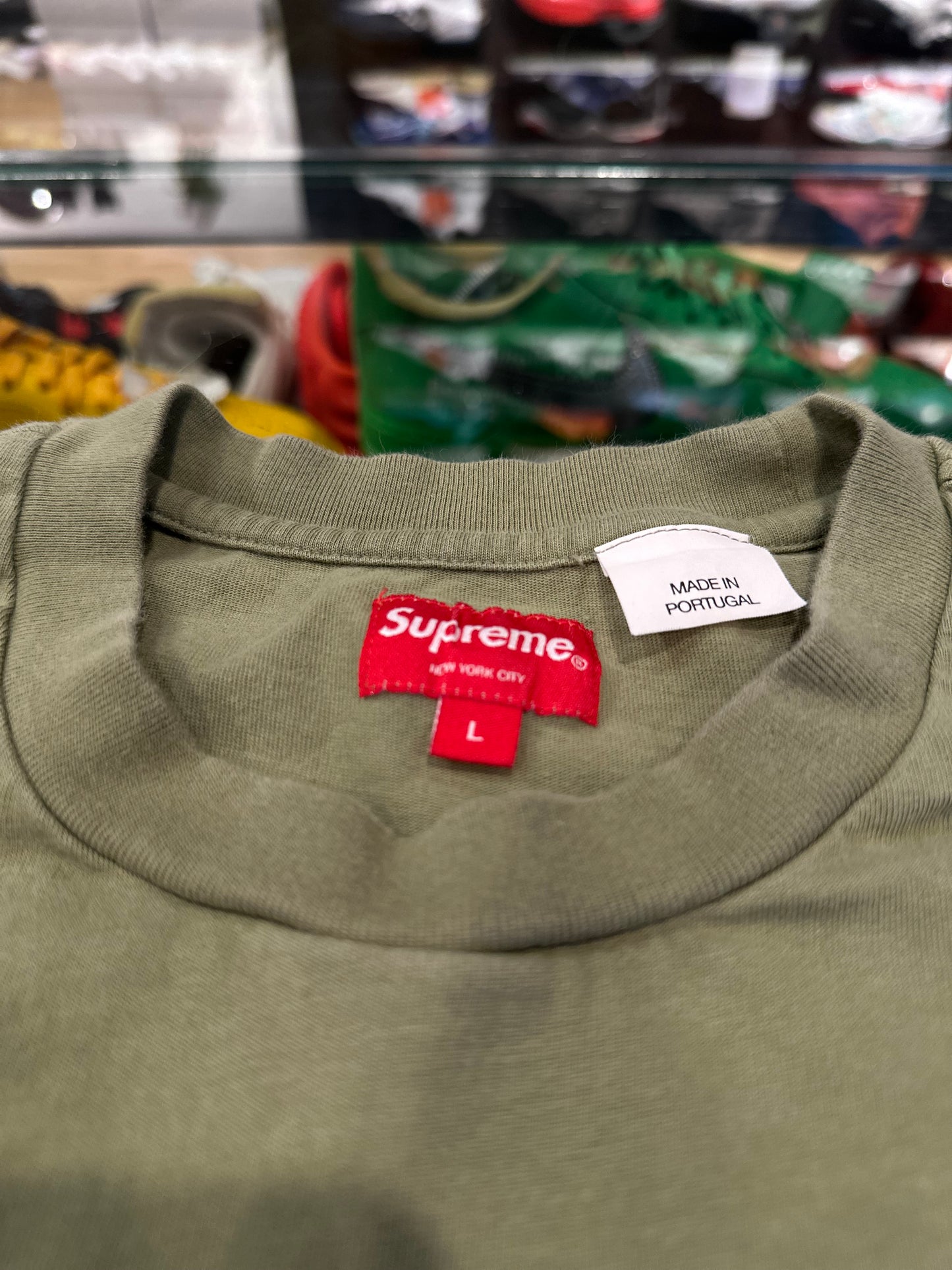 Supreme Olive Logo Tee Size Large