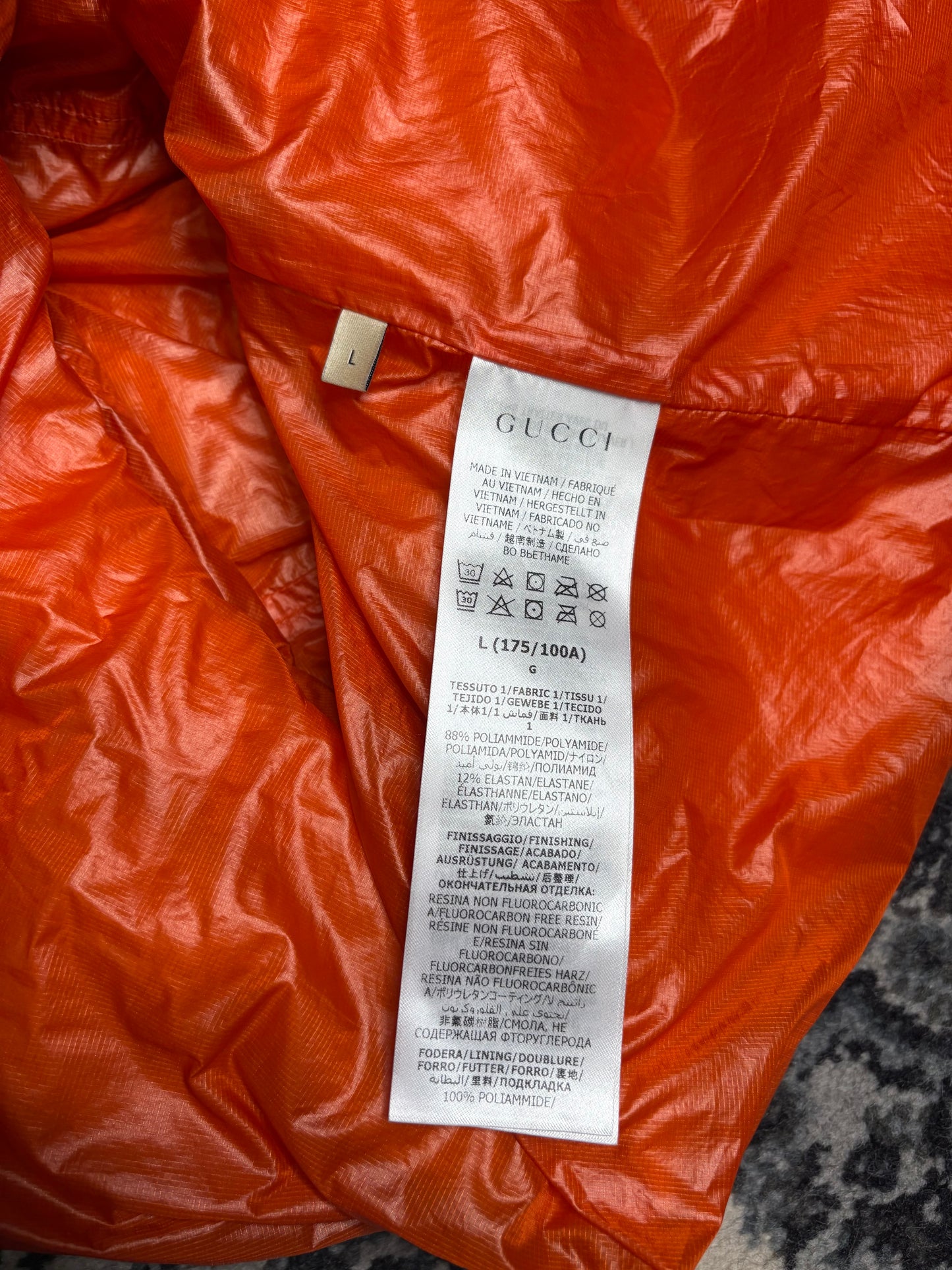 Gucci x TNF Orange Windbreaker PO Size L