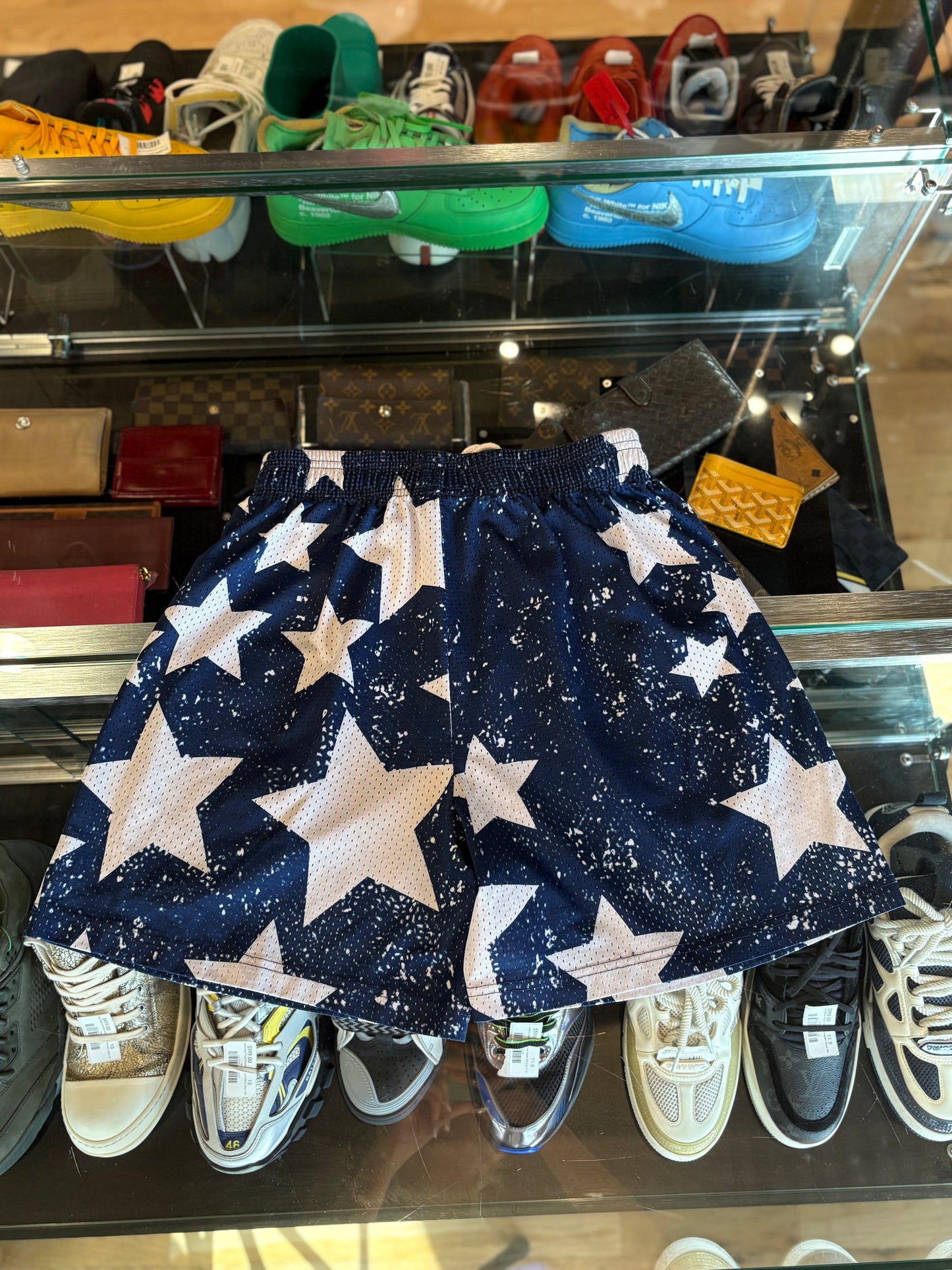 Eric Emmanuel Navy Star Shorts Size Small