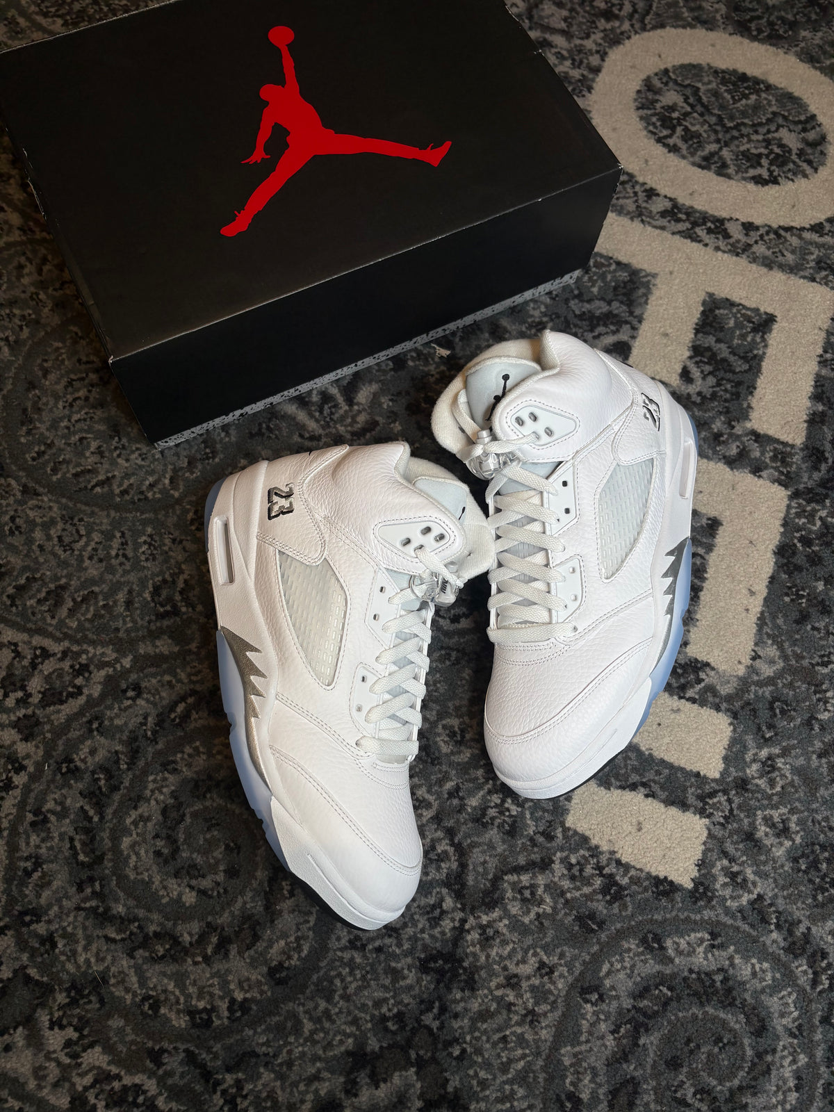 Jordan 5 Retro “White Metallic” Ds Og Size 10.5