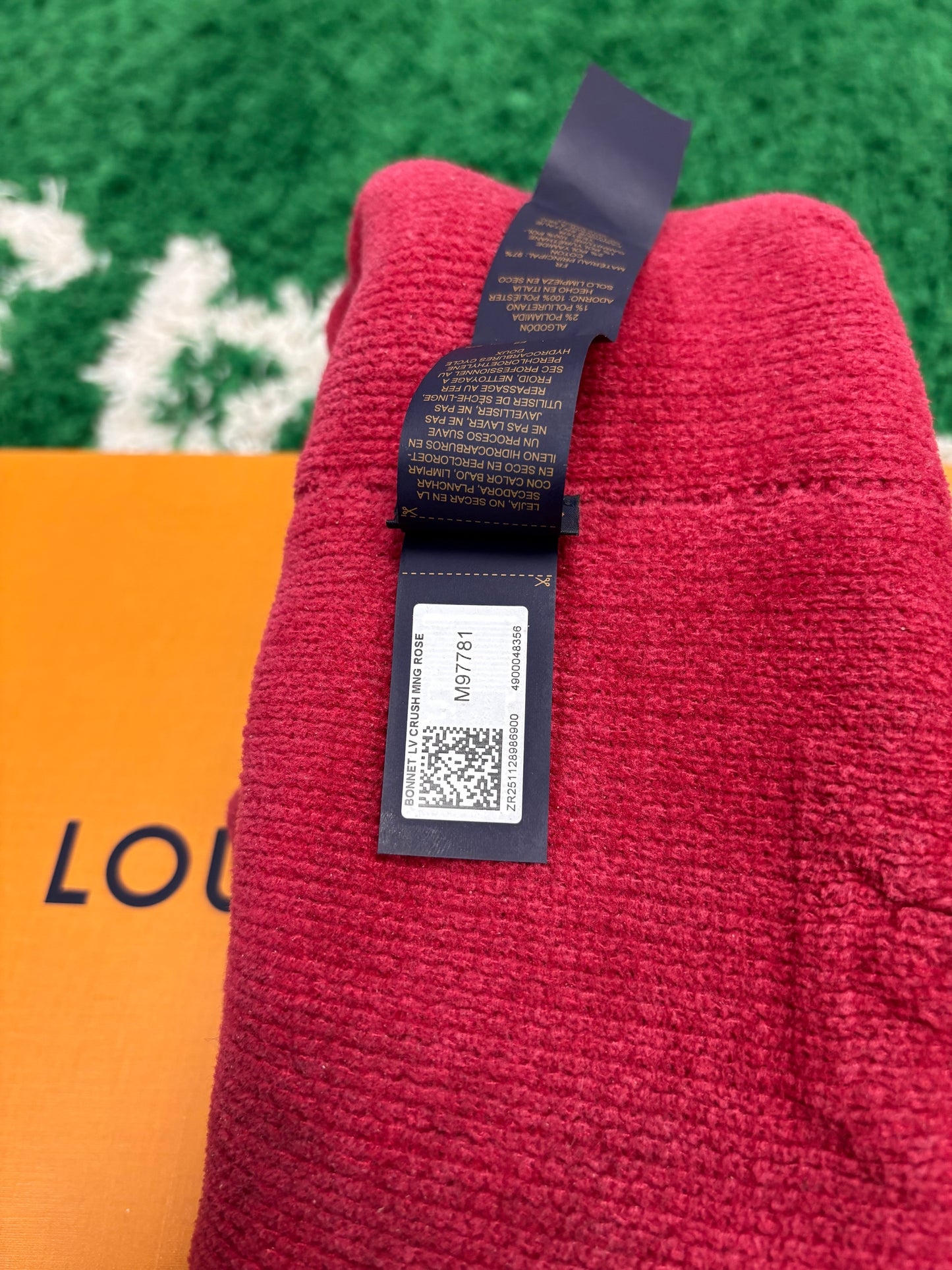 Louis Vuitton Crush Monogram Heritage Beanie Red