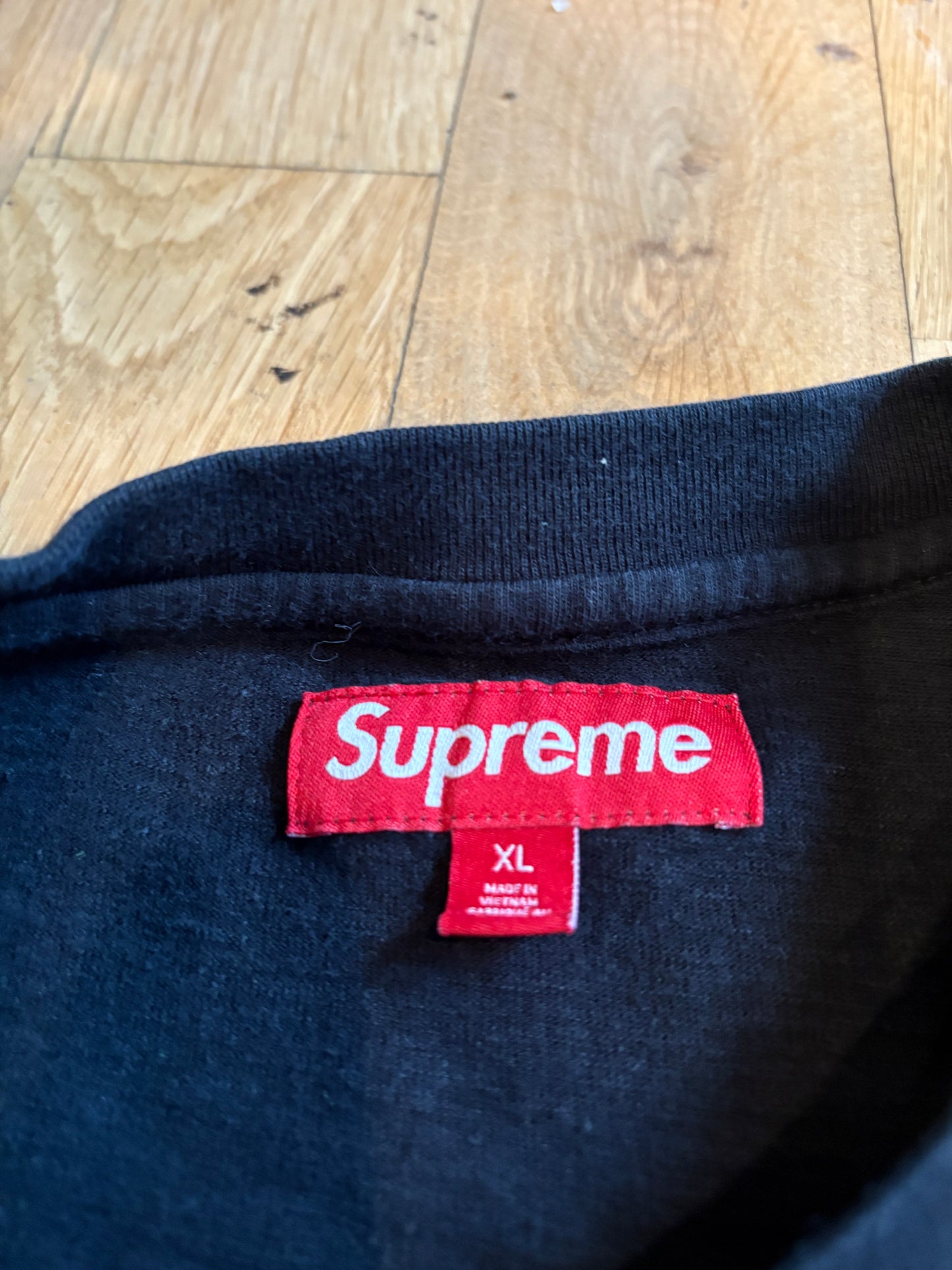 Supreme Black Pocket Logo Tee Size XL