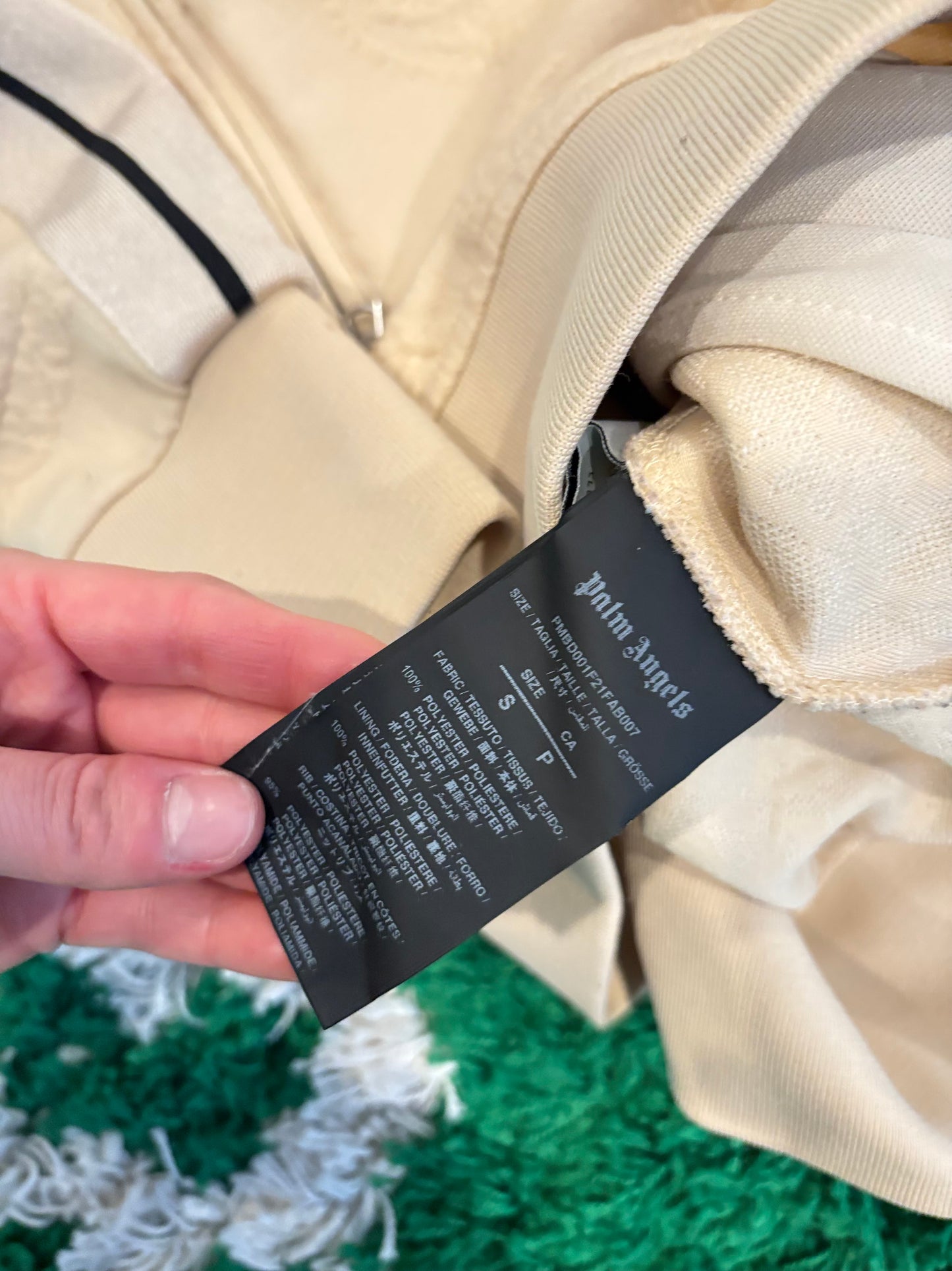 Palm Angels Cream Zip Paisley Jacket Size Small