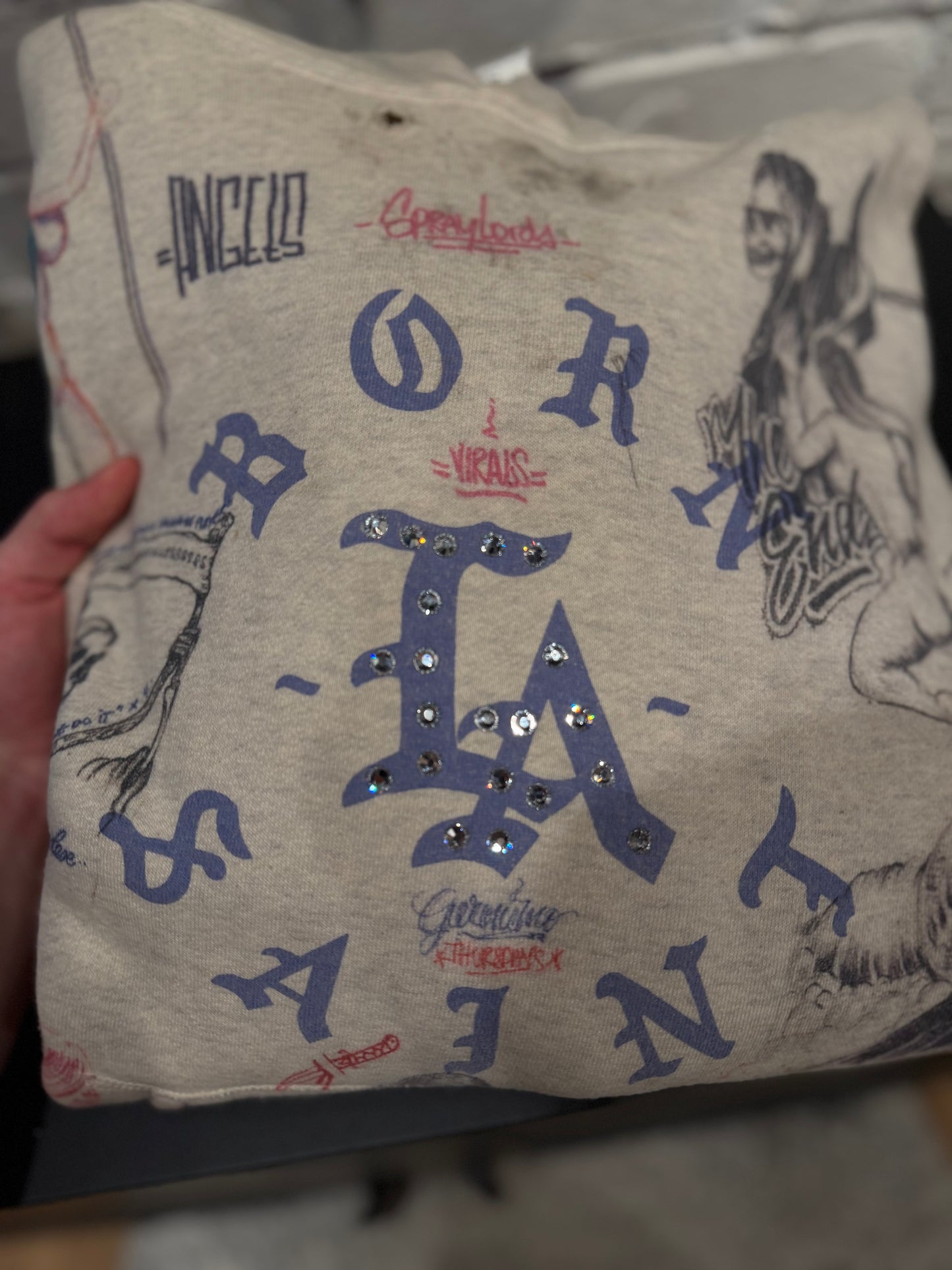 Saint Michael Born x Raised Hoodie Size Large