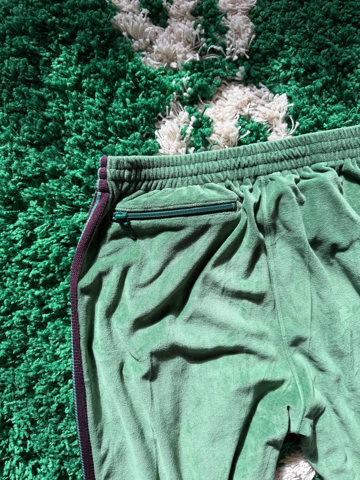 Needles Green Velour Track Pants Size Medium