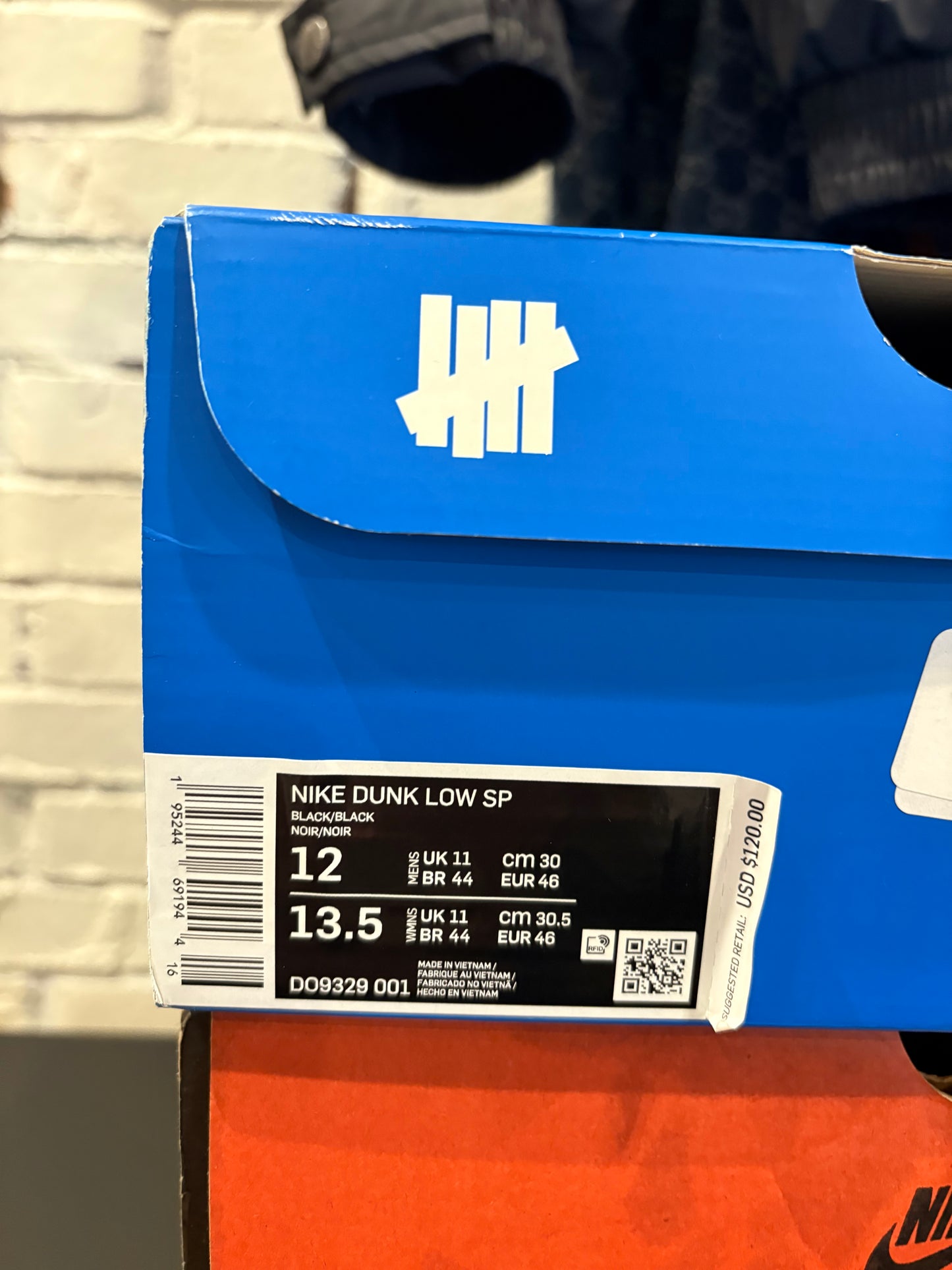 Dunk Low Undefeated 5 On It Black DS OG Size 12