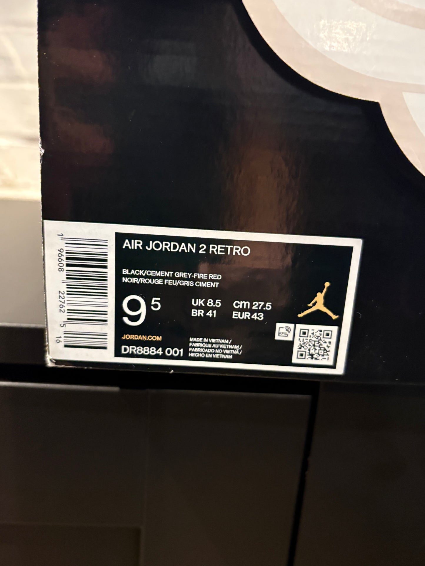 Jordan 2 Retro Black Cement DS OG Size 9.5