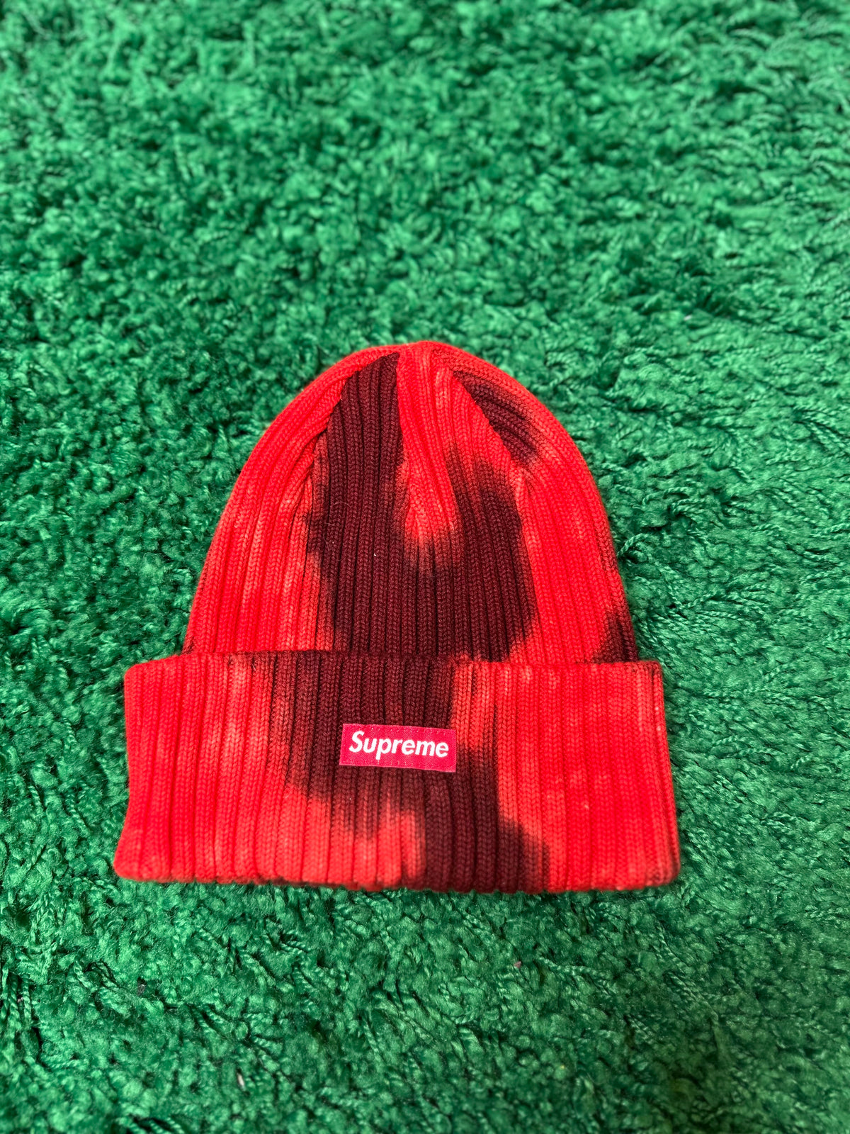 Supreme Red Tie Dye Beanie DS