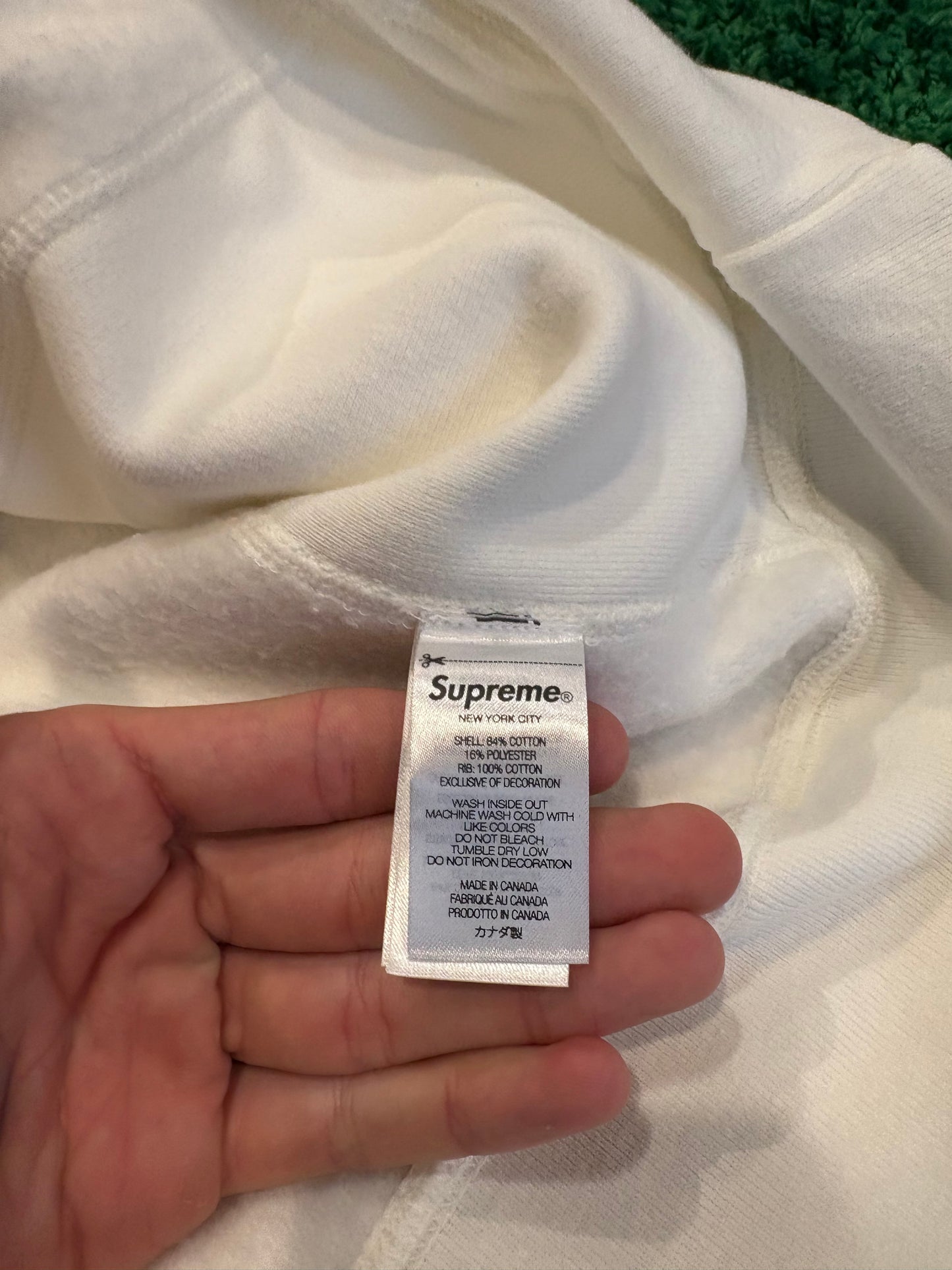 Supreme White/Pink Box Logo Hoodie DS Size L