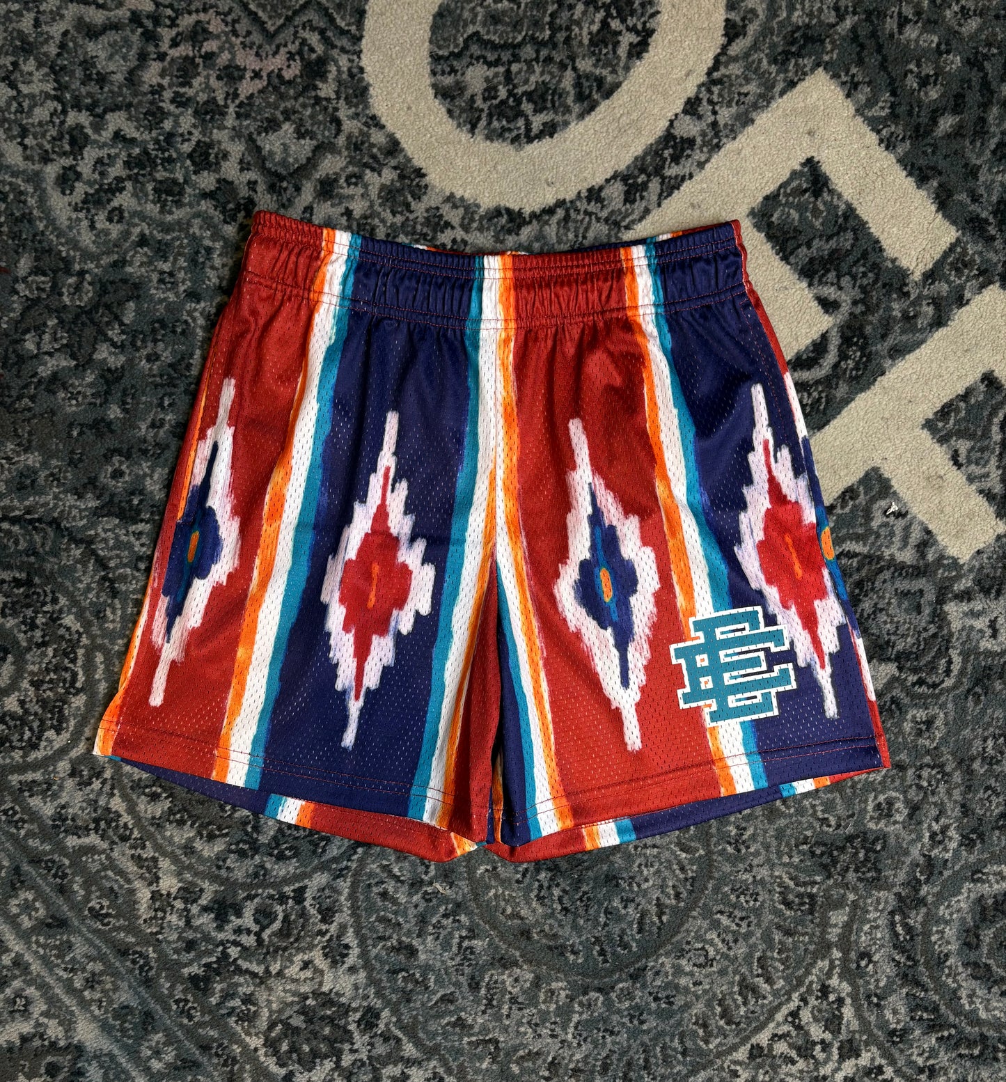 Eric Emmanuel Shorts Western Print Blue