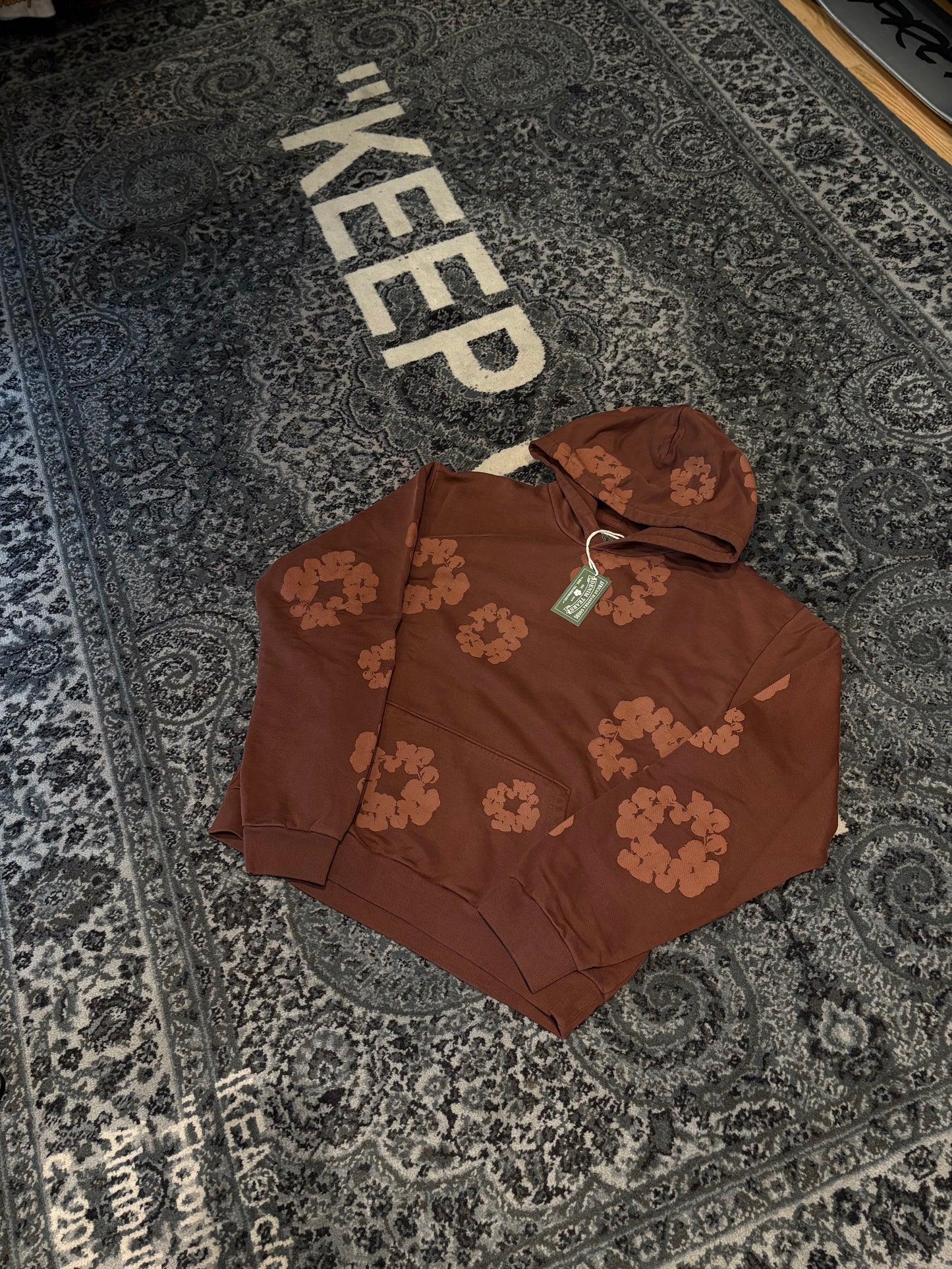 Denim Tears Brown Mono Wreath Hoodie DS