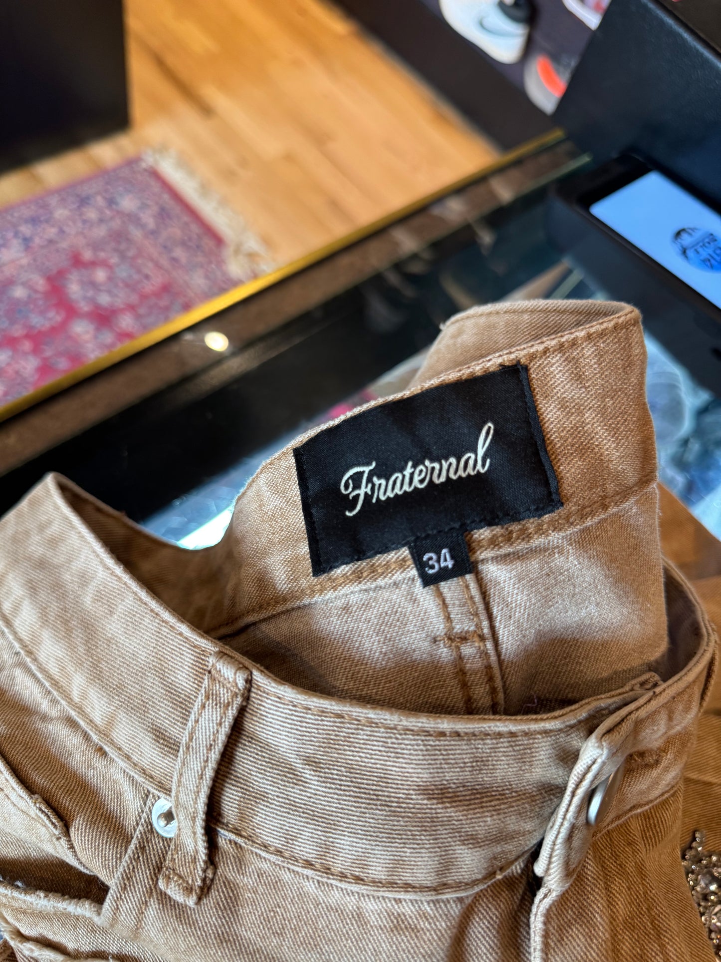 Fraternal Beige Rhinestones Shorts Size 34