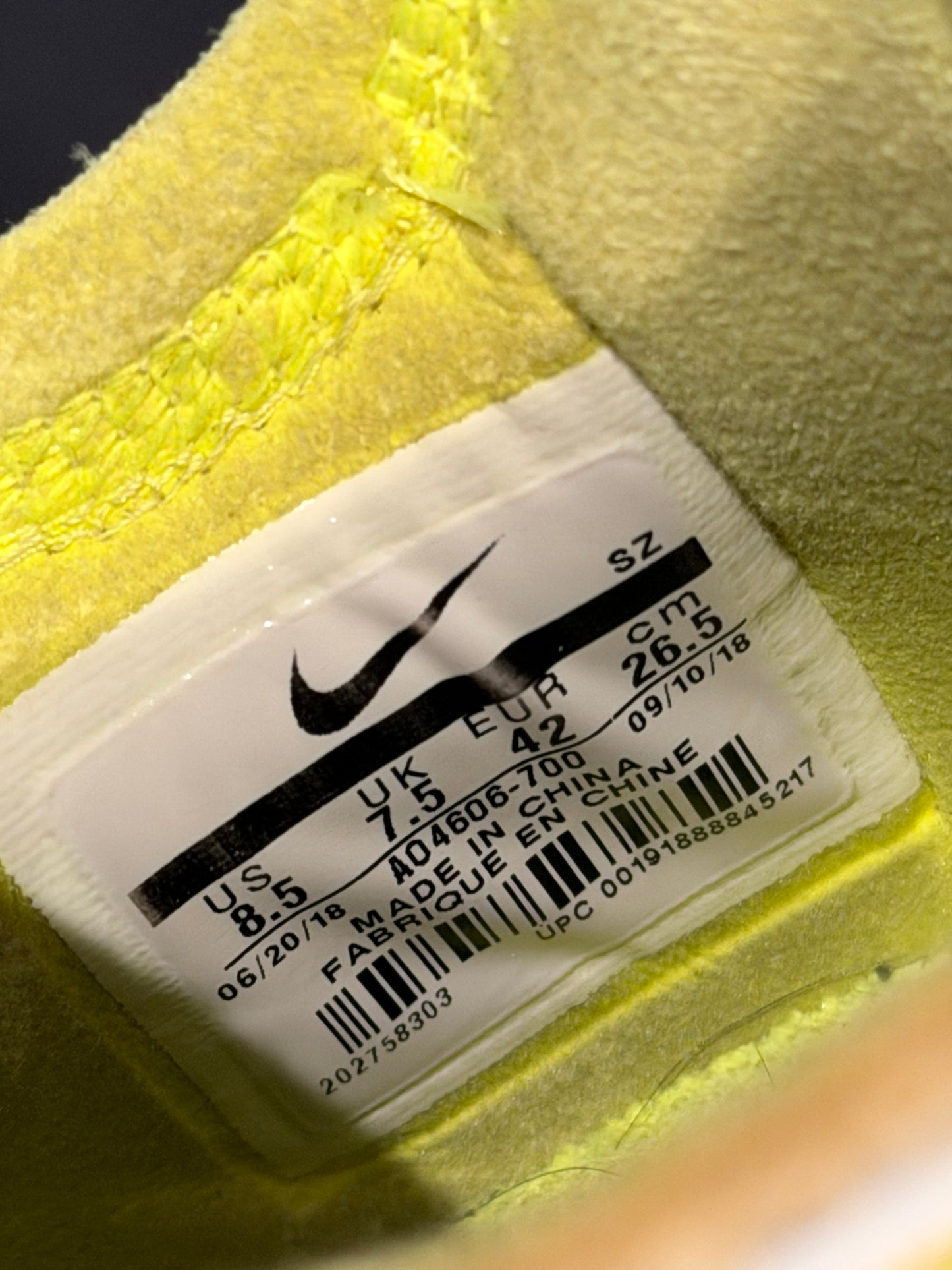 Off-White Air Force 1 ‘Volt’ Size 8.5 PO NB