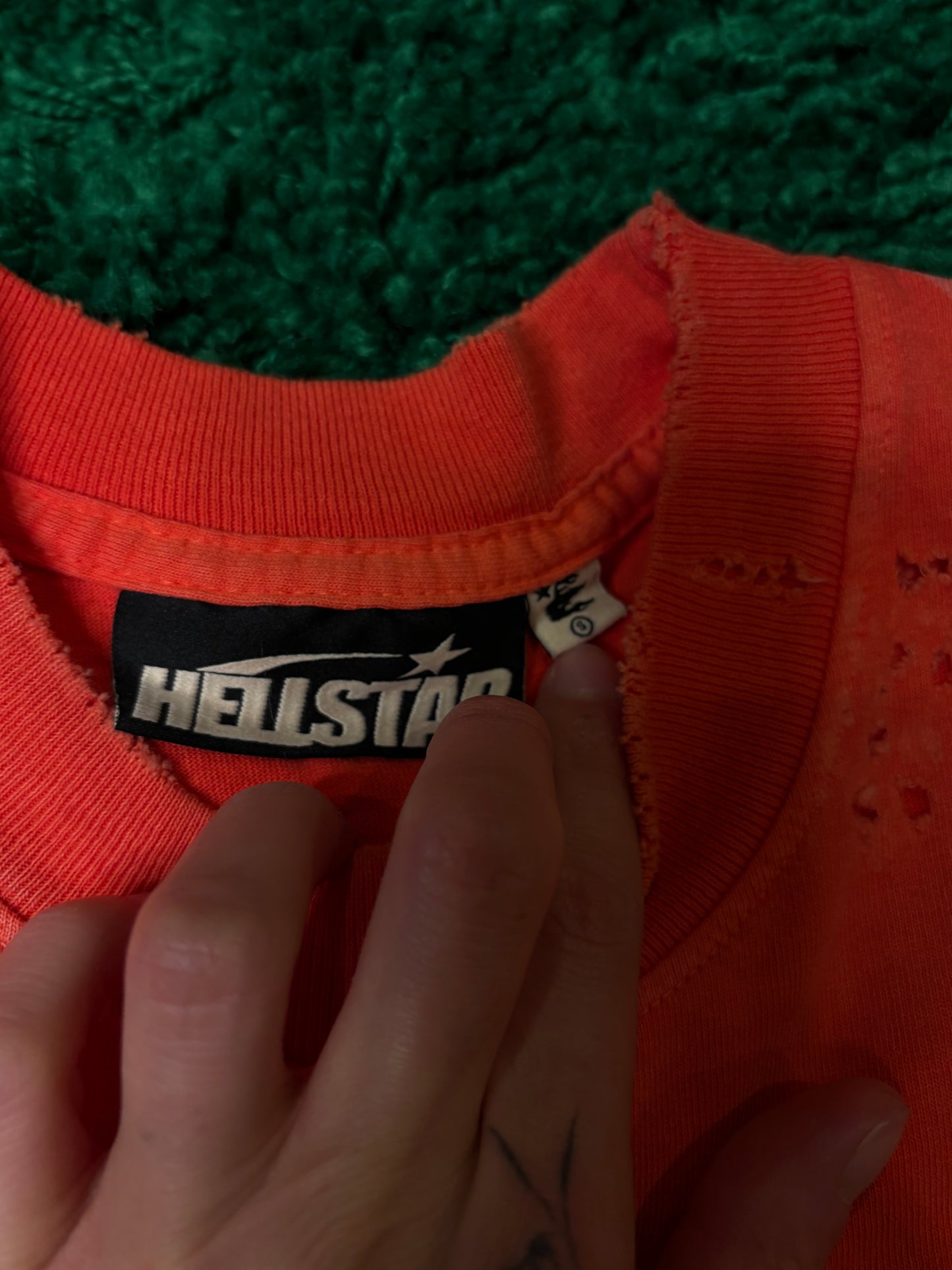 Hellstar Orange Logo Tee Size Small