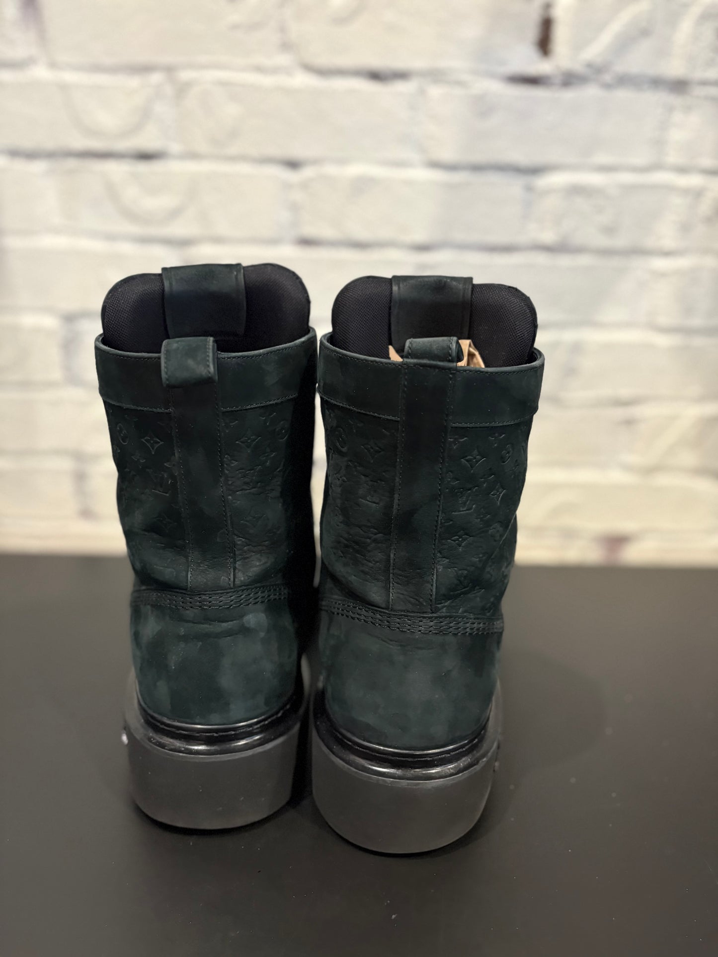 Louis Vuitton Suede Monogram Boots Black Clean NB Size 11.5LV