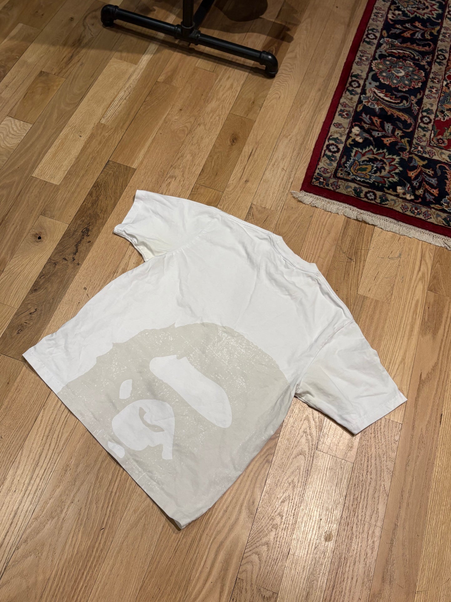 Bape White/Gray Ape Tee Size Small