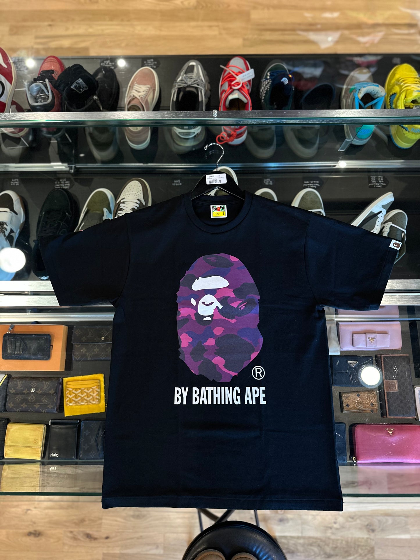 Bape Purple Camo Head Tee DS