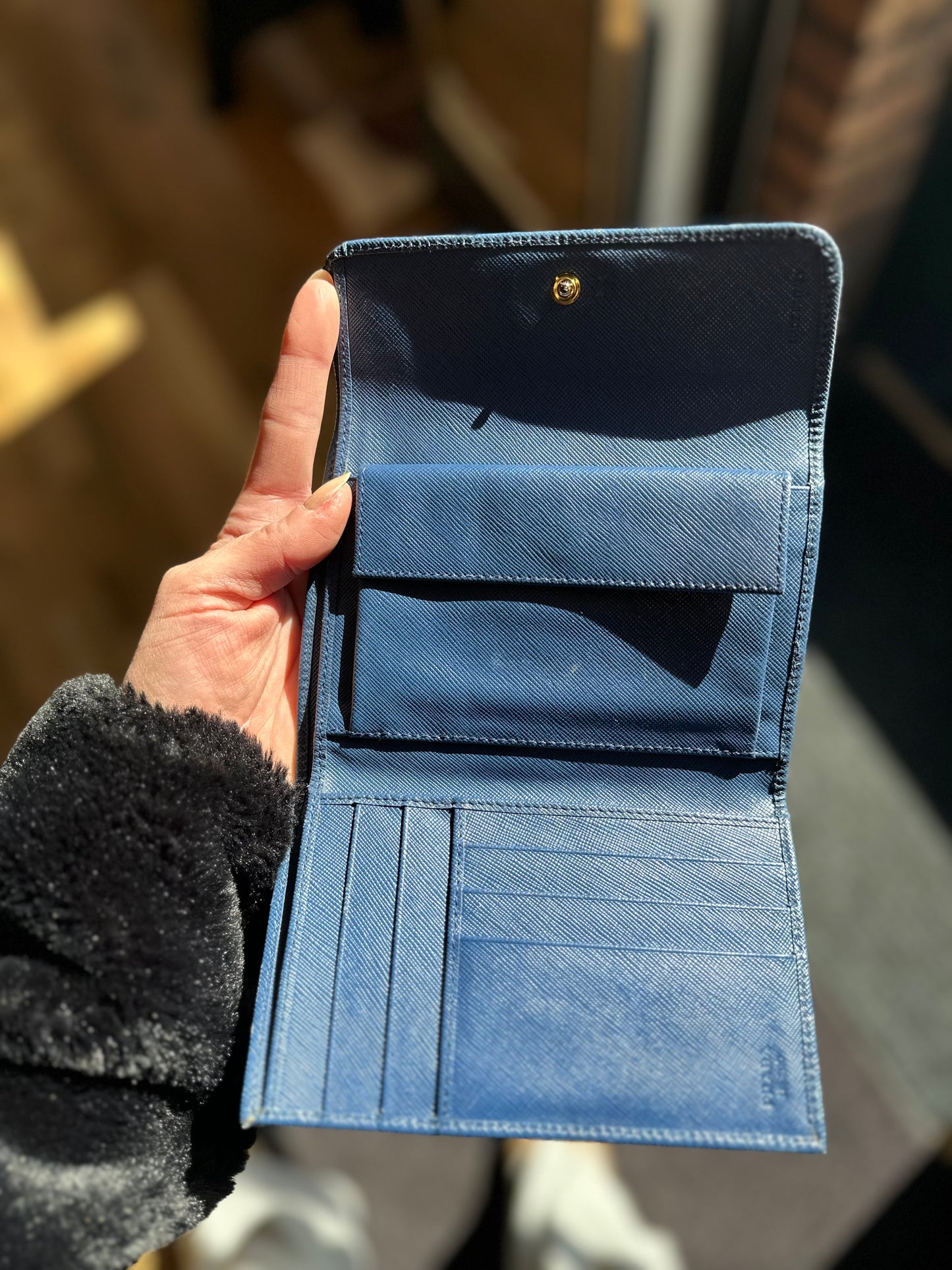 Prada Blue Wallet