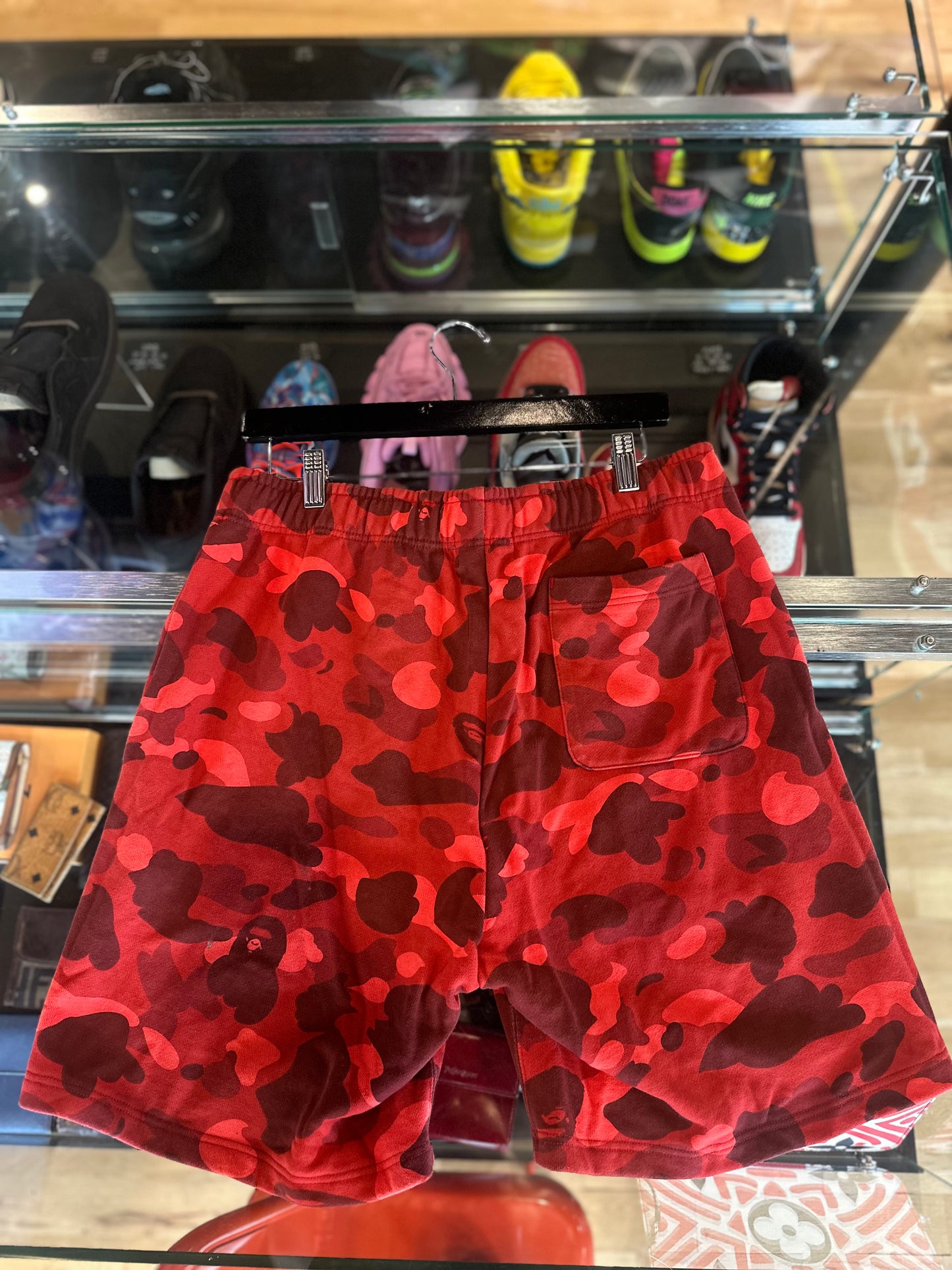 Bape Sweat Shorts Red Camo Size Medium
