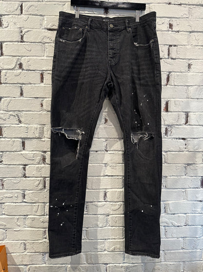 Purple Jeans Black Slattered PO Size 34