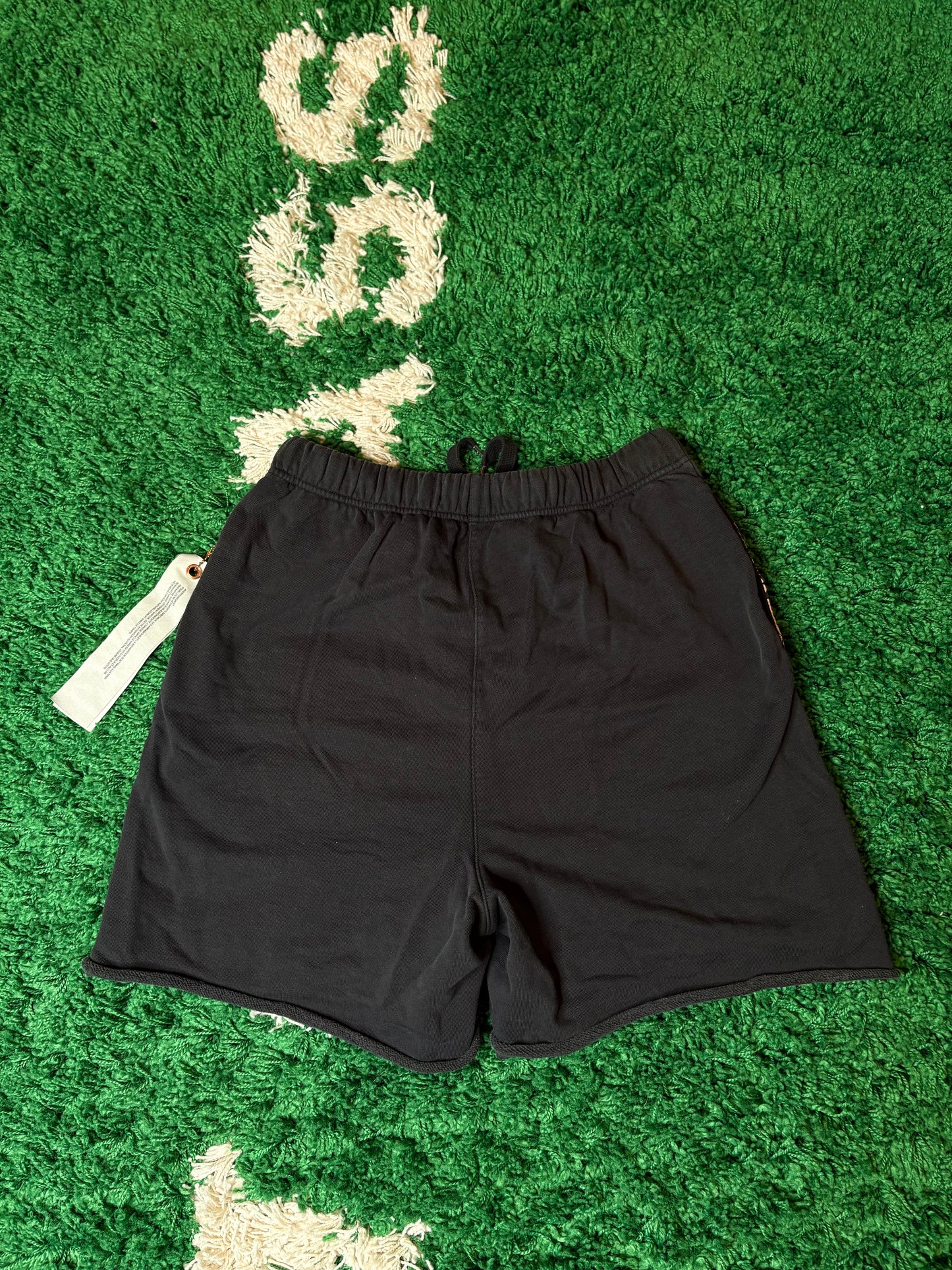 Purple Graphic Sweat Shorts Black Size Medium