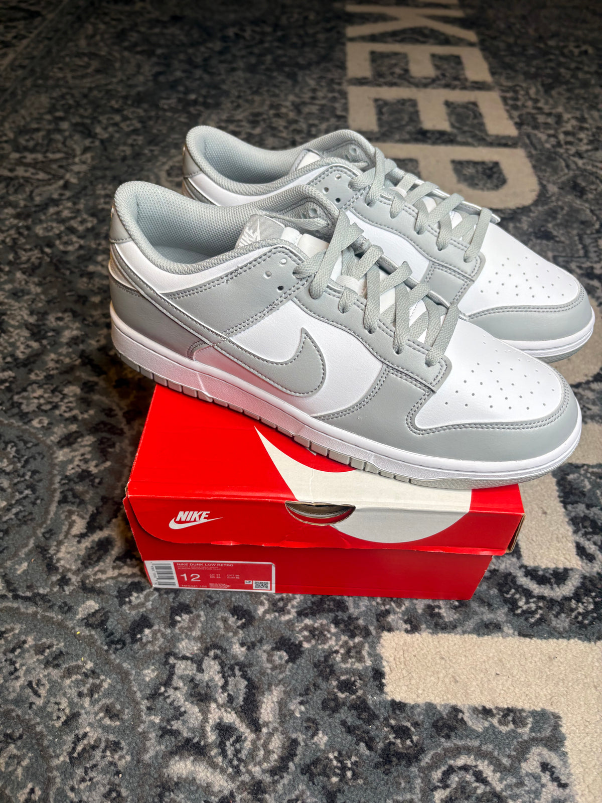 Nike Dunk Low “White Light Smoke Grey” Vnds Og Size 12