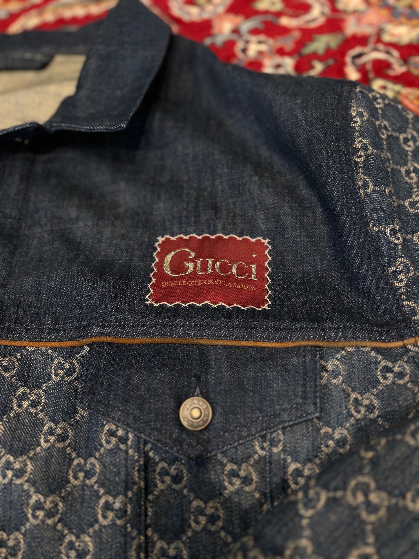 Gucci Monogram Denim Jacket Size 60