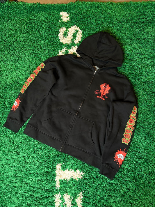 Psychotic Zip Hoodie Black Size Large