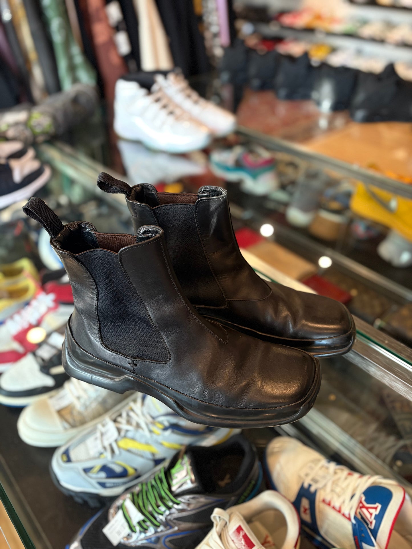 Prada Black Boots PO NB Size 10.5