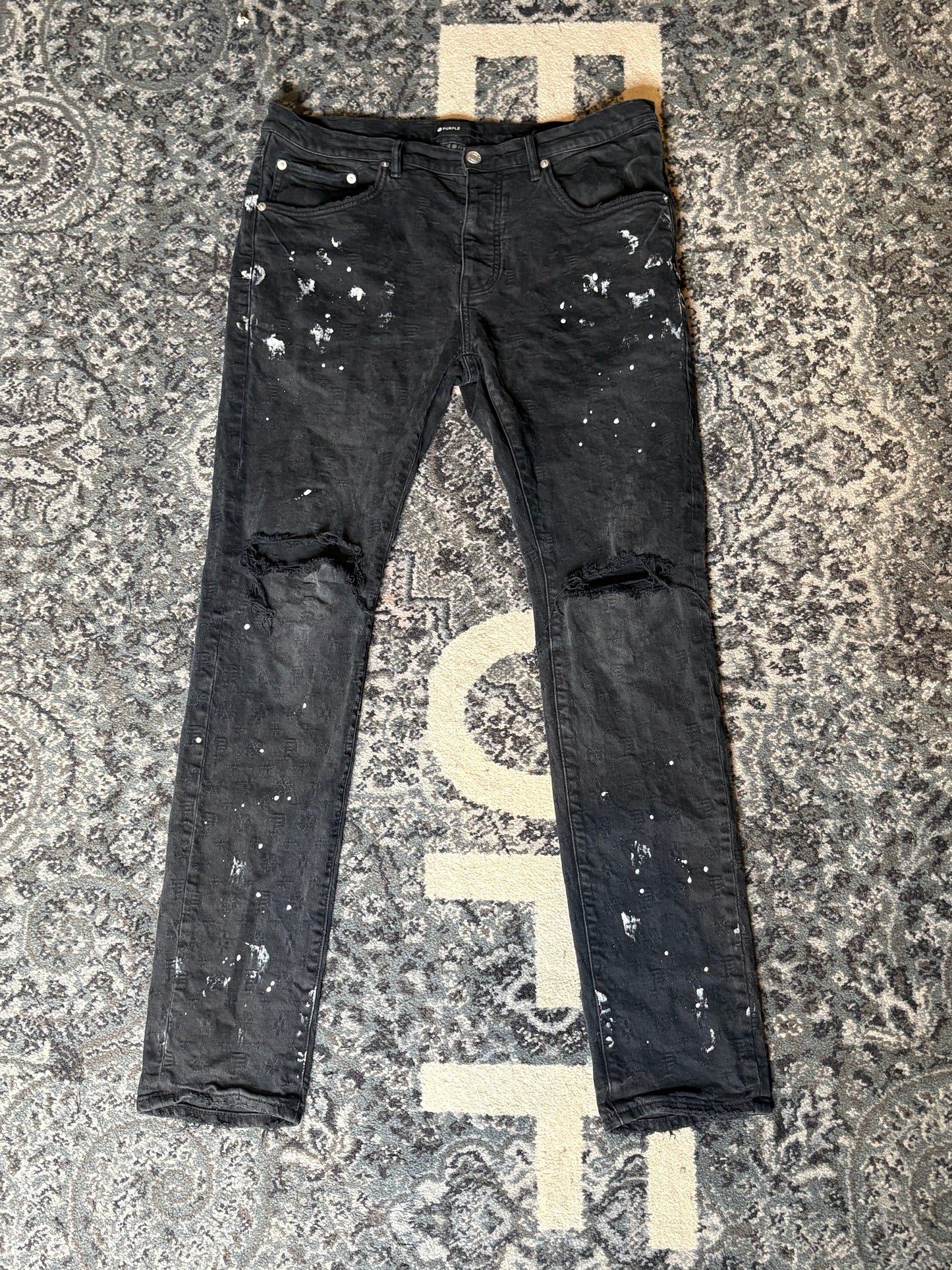 Purple Black Jeans Size 36