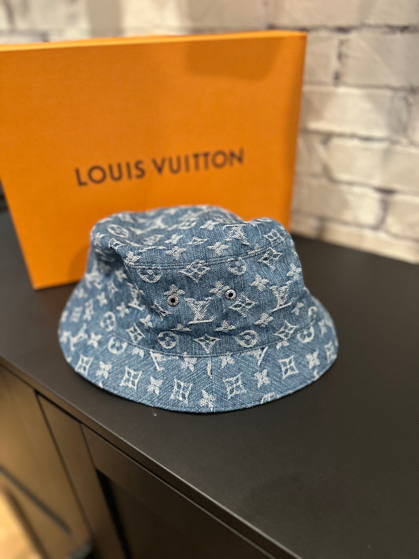Louis Vuitton Reversible Denim Monogram Bucket Hat