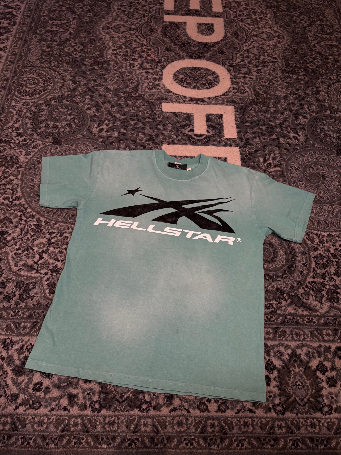 Hellstar Sport Logo Tee Washed Teal PO Size S