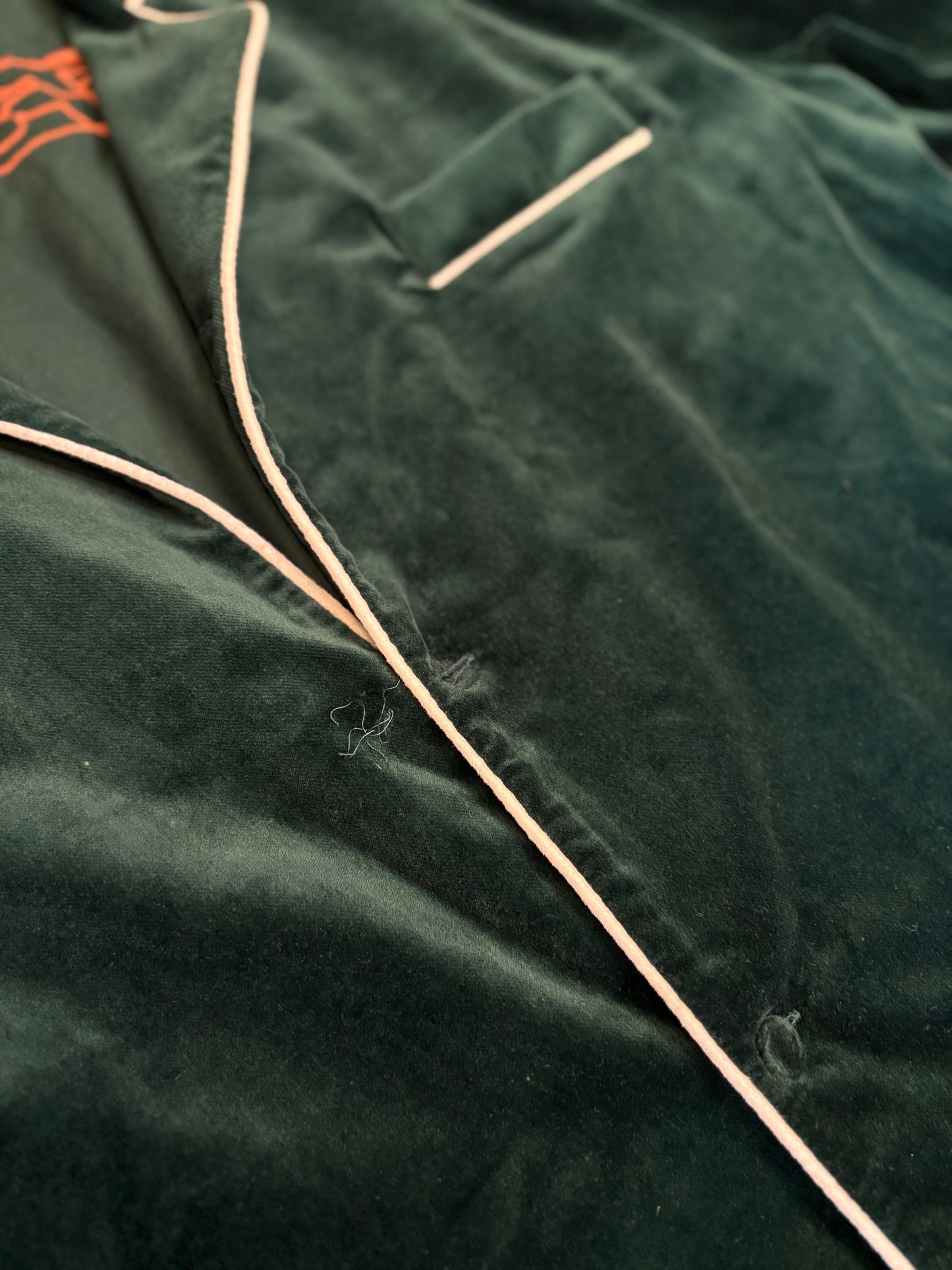 Off-White Green Velour Top Size Large