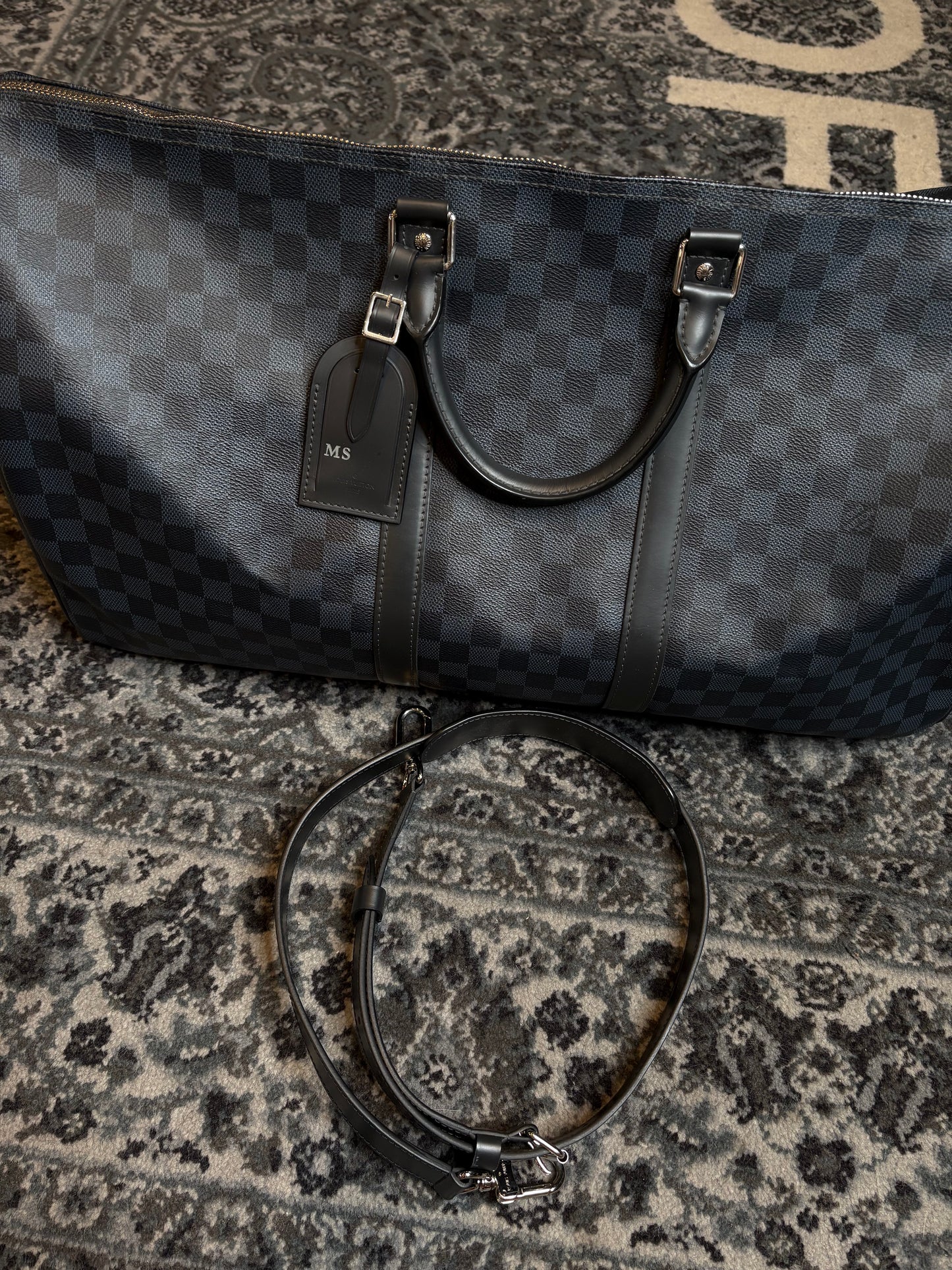 Louis Vuitton Duffle Black PO Size 55