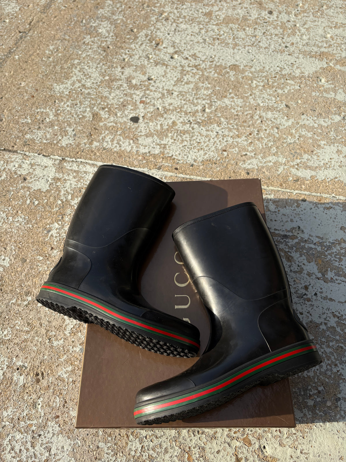 Gucci Rain Boot Black PO Size 11G