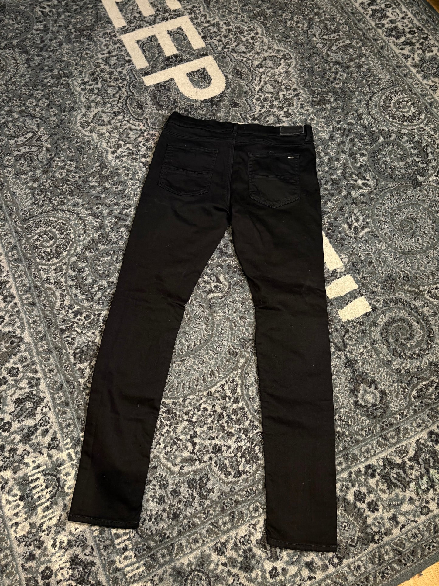 Amiri Jeans Black Distressed Bandana PO Size 38
